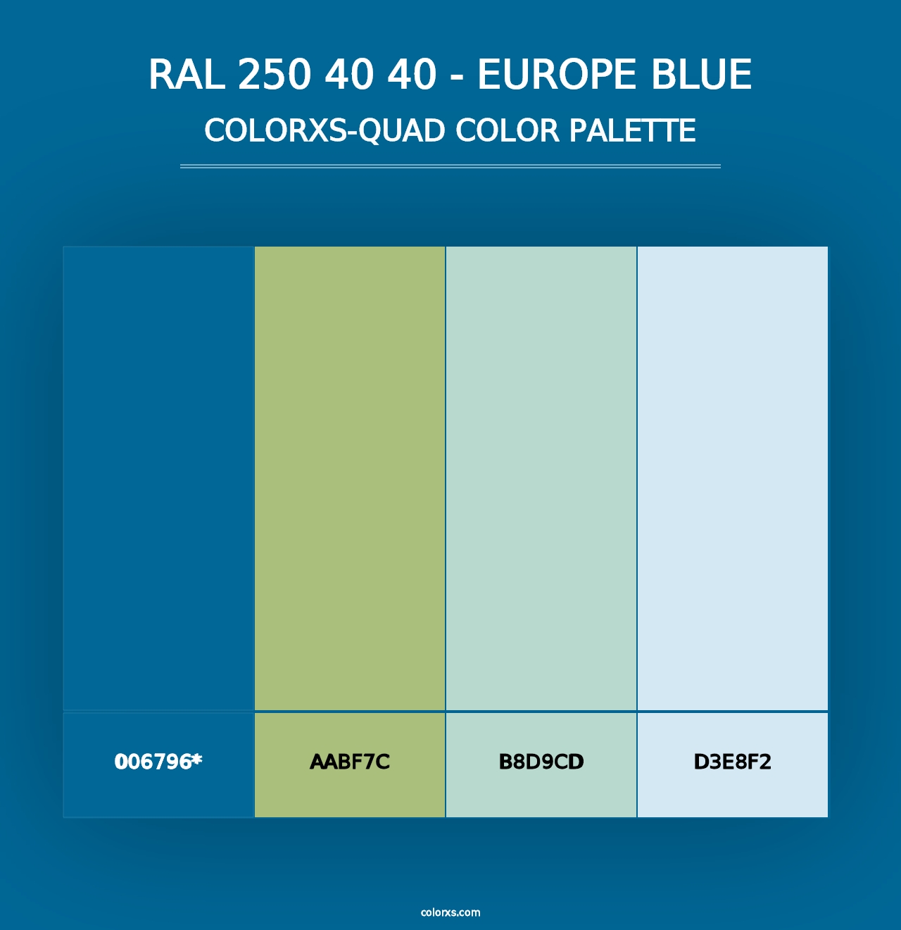 RAL 250 40 40 - Europe Blue - Colorxs Quad Palette