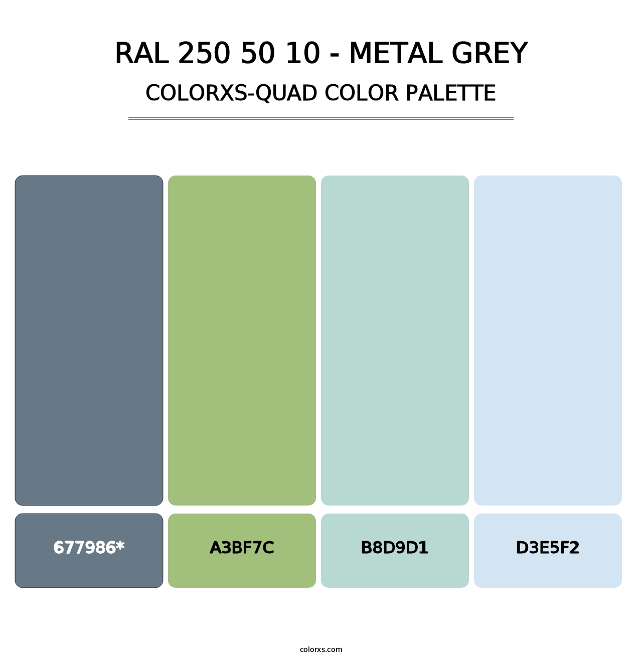 RAL 250 50 10 - Metal Grey - Colorxs Quad Palette