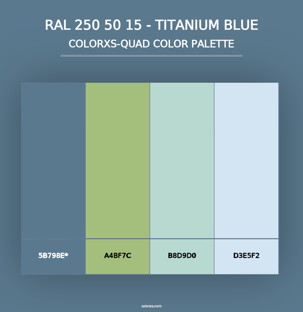 RAL 250 50 15 - Titanium Blue - Colorxs Quad Palette