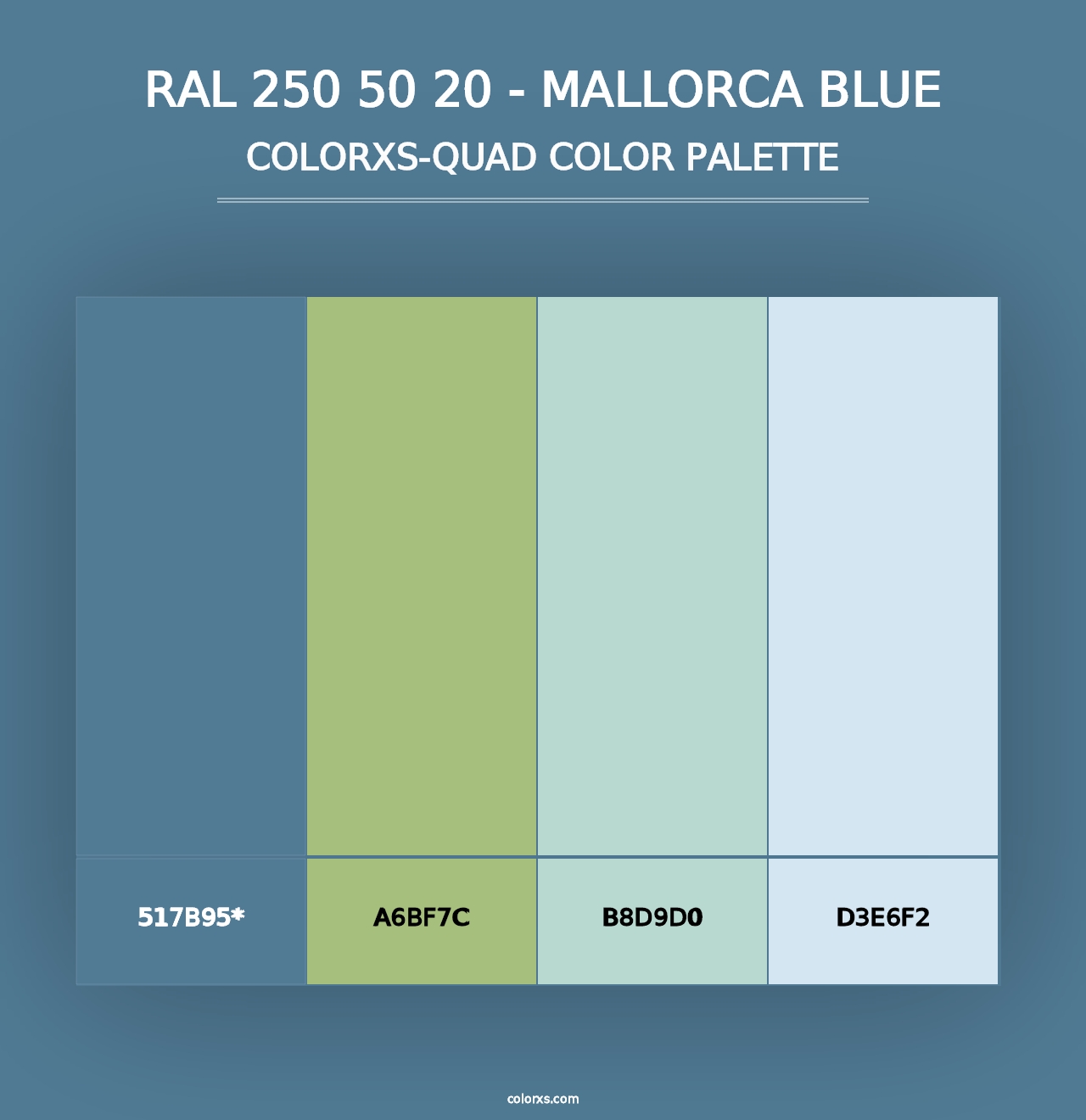 RAL 250 50 20 - Mallorca Blue - Colorxs Quad Palette