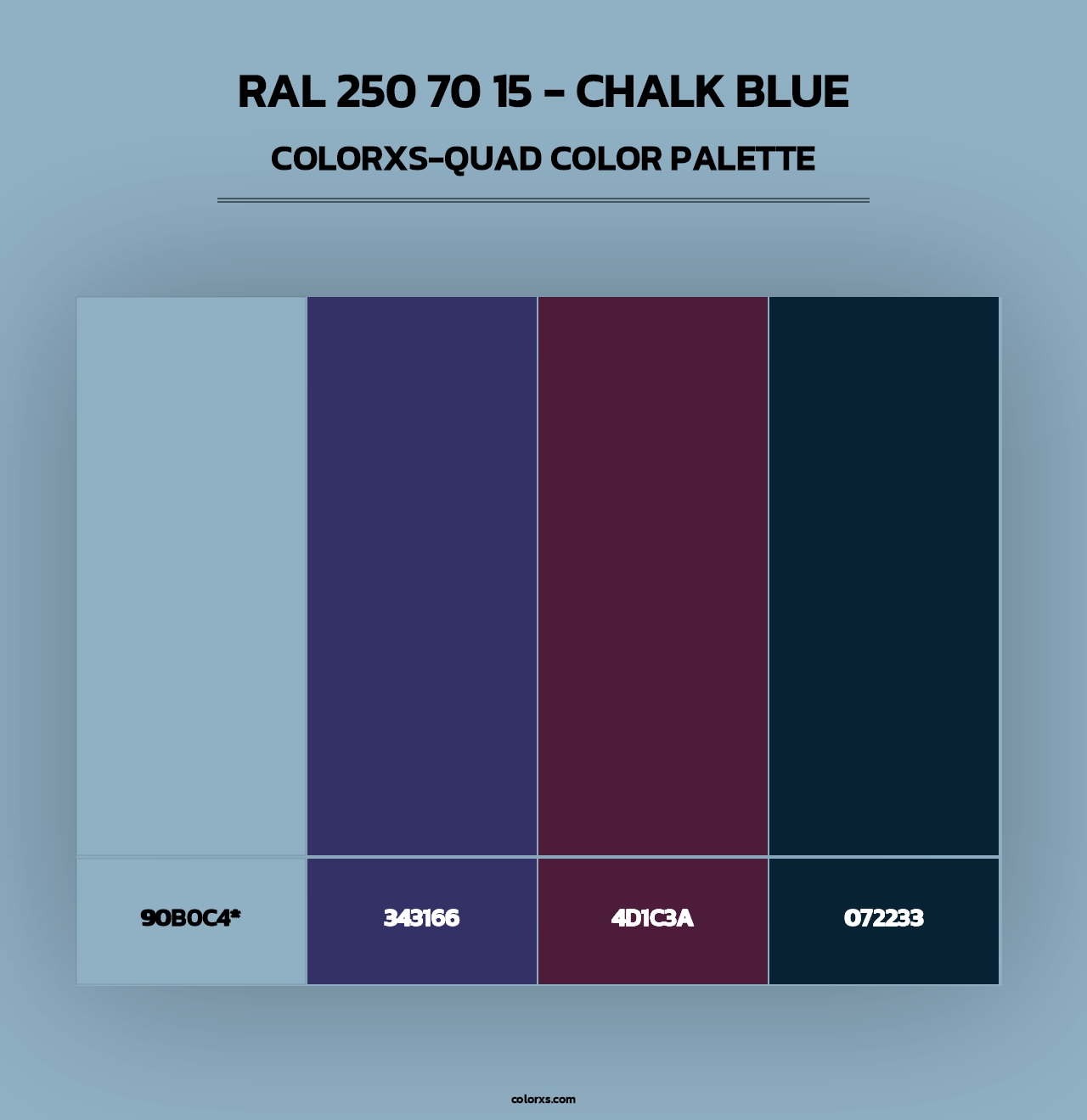 RAL 250 70 15 - Chalk Blue - Colorxs Quad Palette