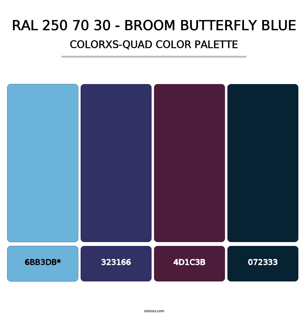 RAL 250 70 30 - Broom Butterfly Blue - Colorxs Quad Palette