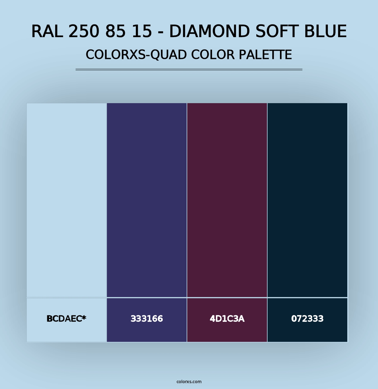 RAL 250 85 15 - Diamond Soft Blue - Colorxs Quad Palette