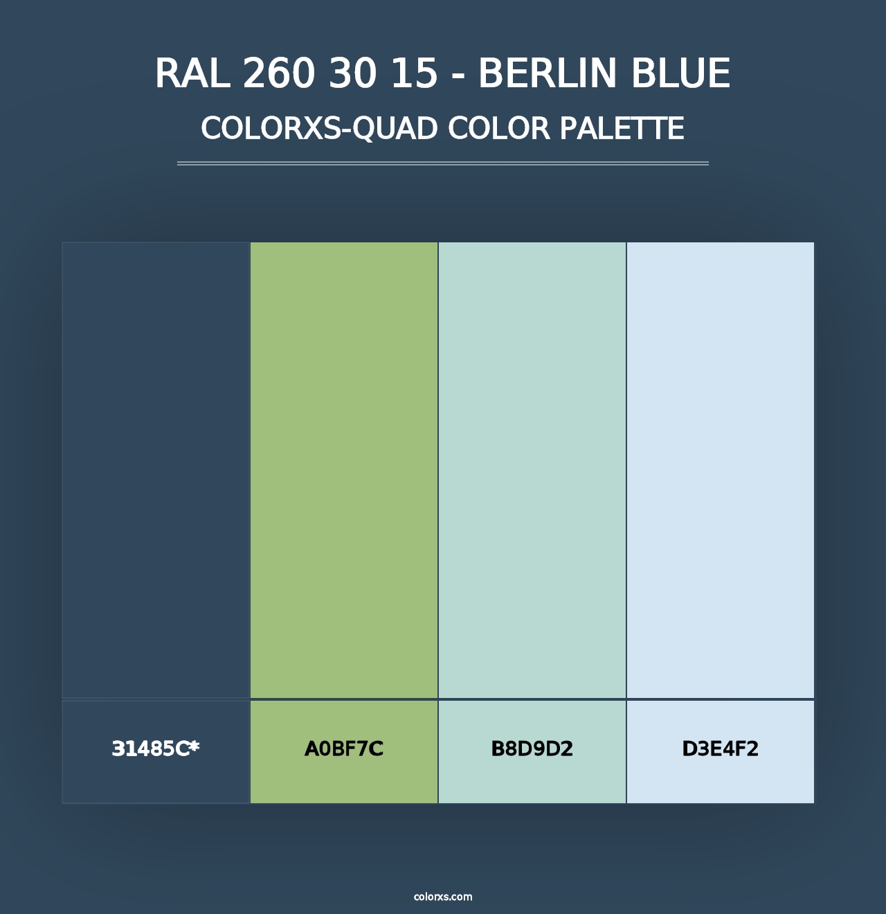 RAL 260 30 15 - Berlin Blue - Colorxs Quad Palette