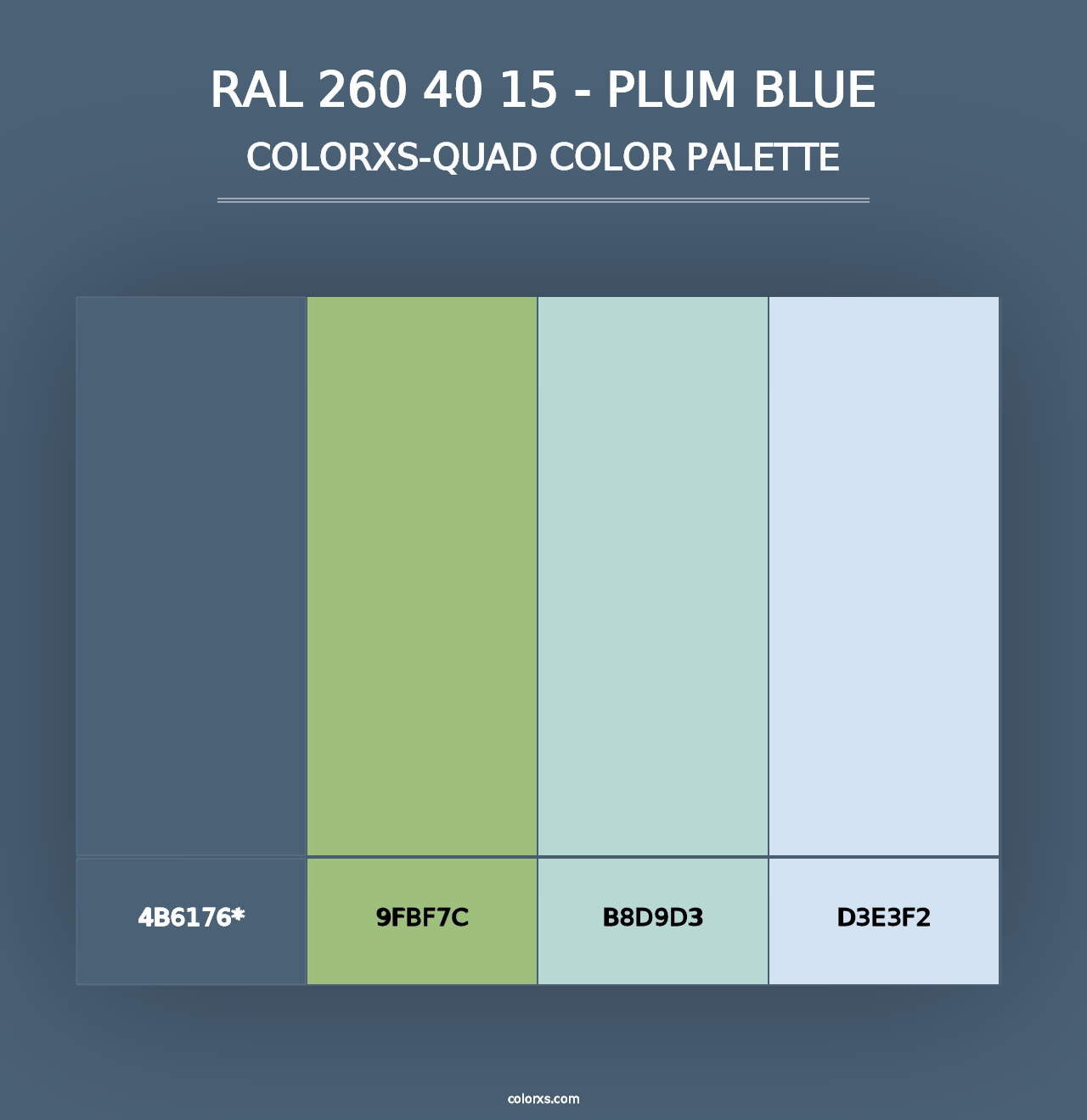 RAL 260 40 15 - Plum Blue - Colorxs Quad Palette