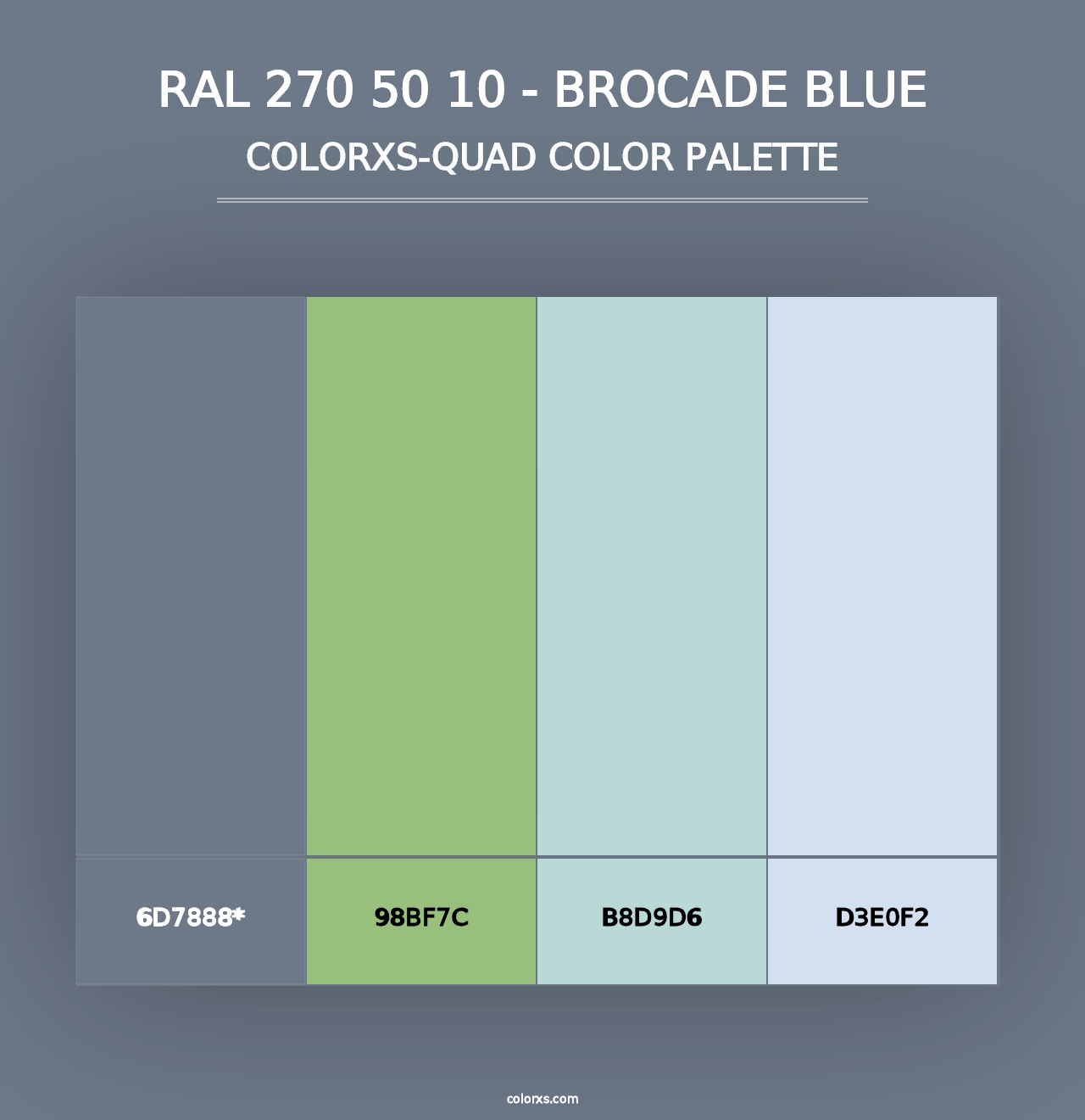 RAL 270 50 10 - Brocade Blue - Colorxs Quad Palette