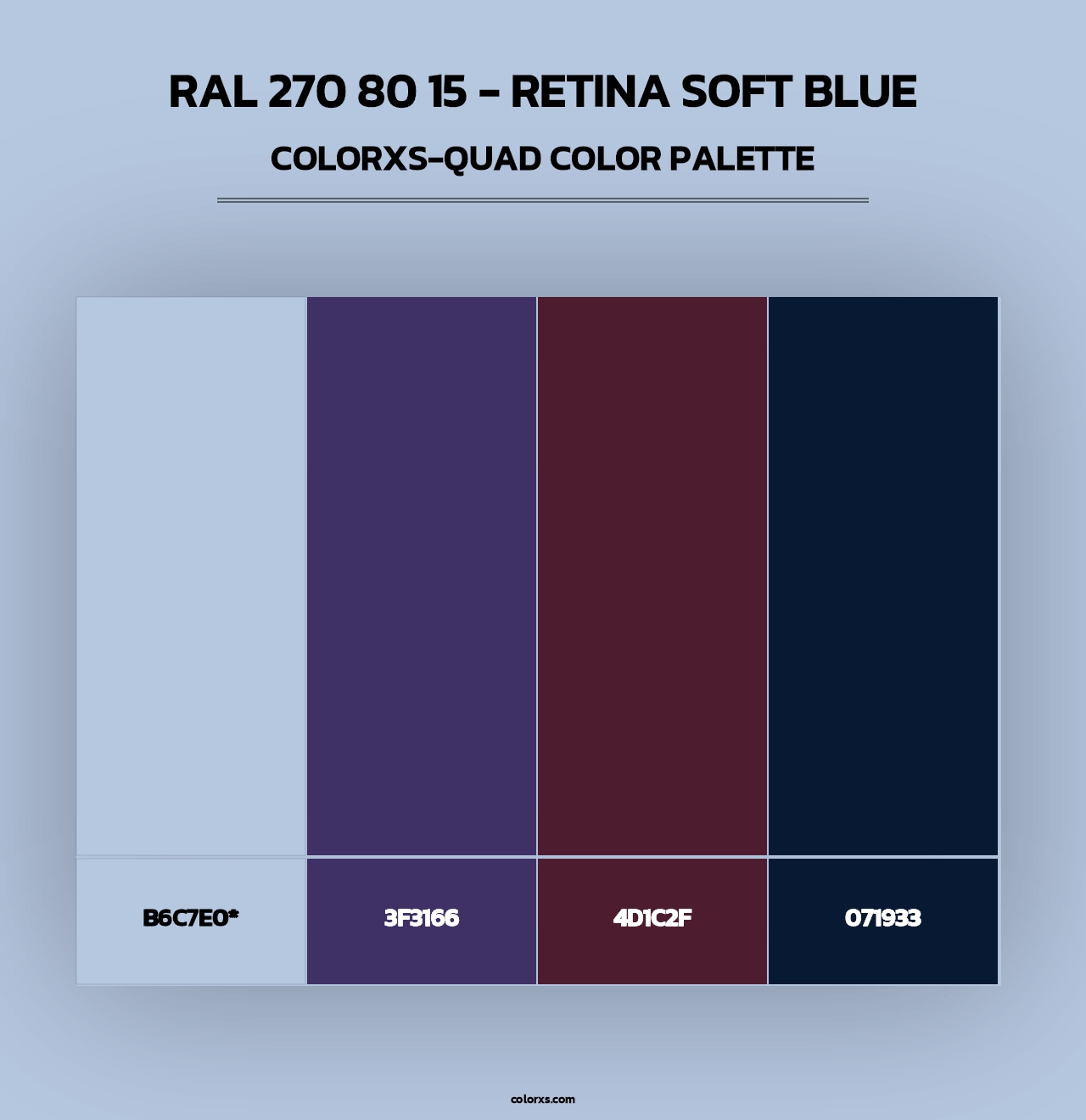 RAL 270 80 15 - Retina Soft Blue - Colorxs Quad Palette