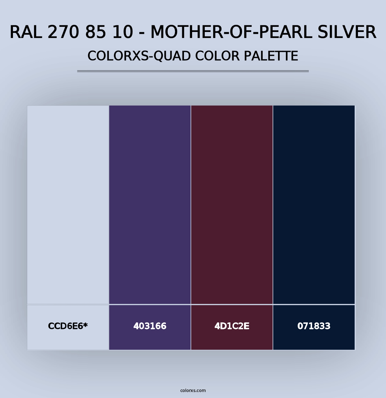 RAL 270 85 10 - Mother-Of-Pearl Silver - Colorxs Quad Palette