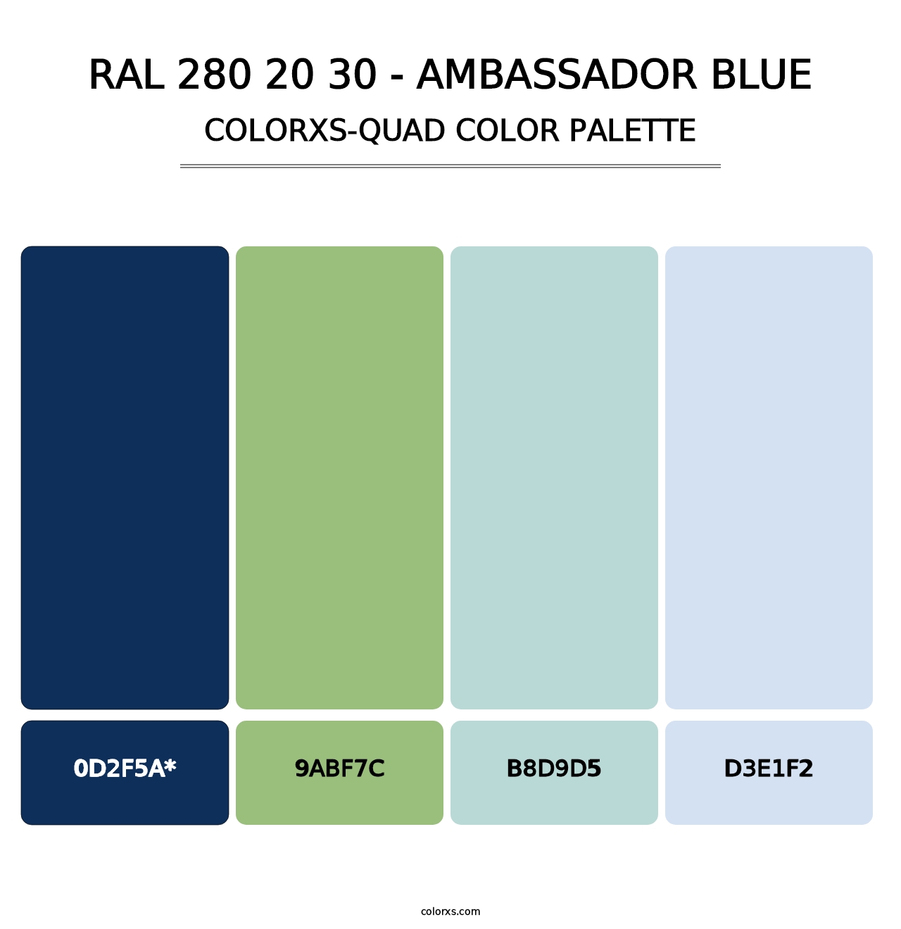 RAL 280 20 30 - Ambassador Blue - Colorxs Quad Palette