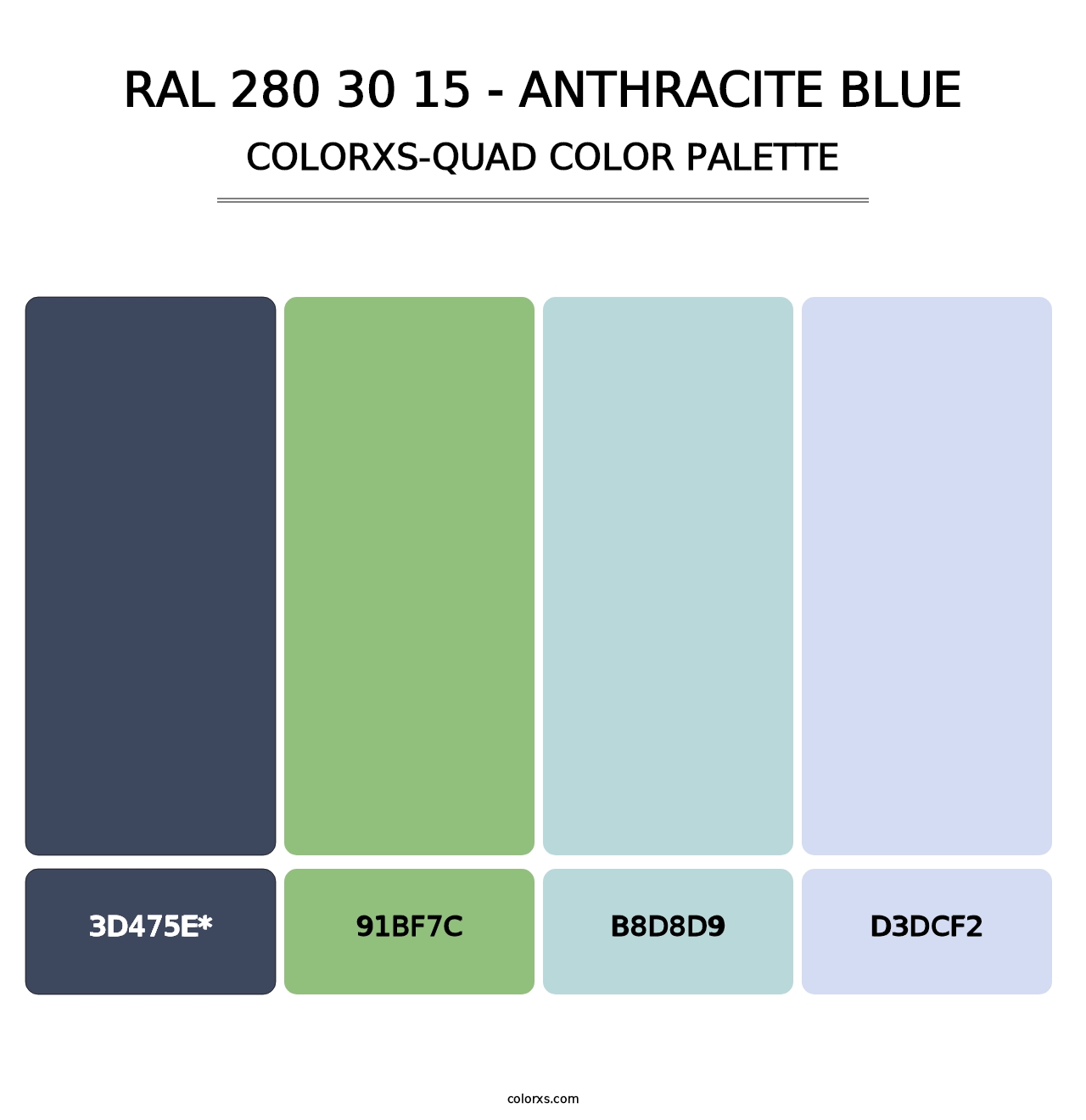 RAL 280 30 15 - Anthracite Blue - Colorxs Quad Palette