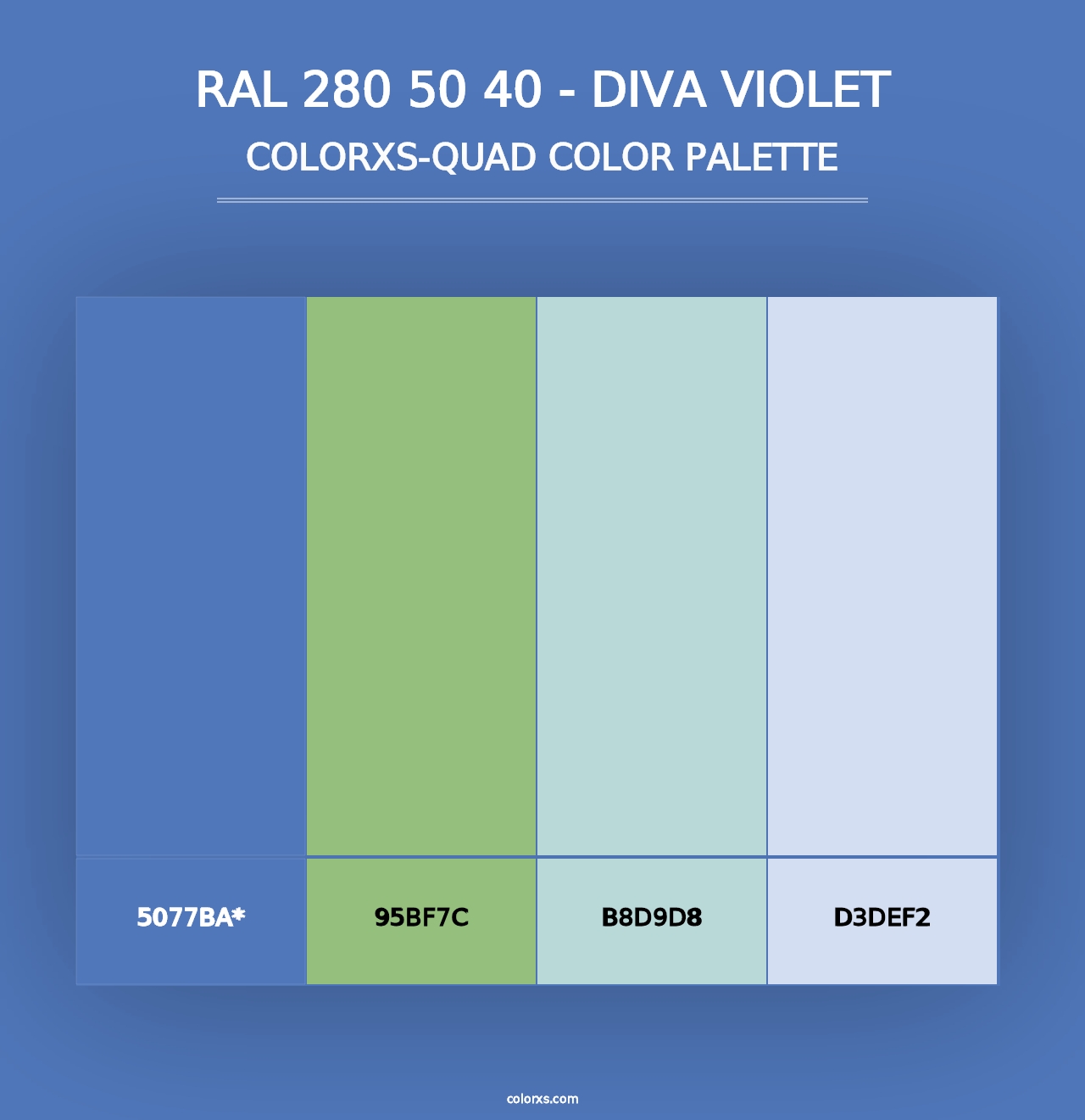 RAL 280 50 40 - Diva Violet - Colorxs Quad Palette