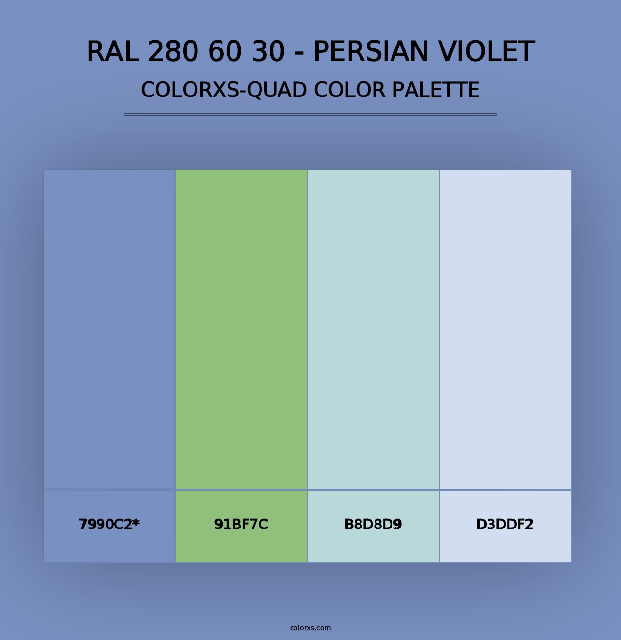 RAL 280 60 30 - Persian Violet - Colorxs Quad Palette