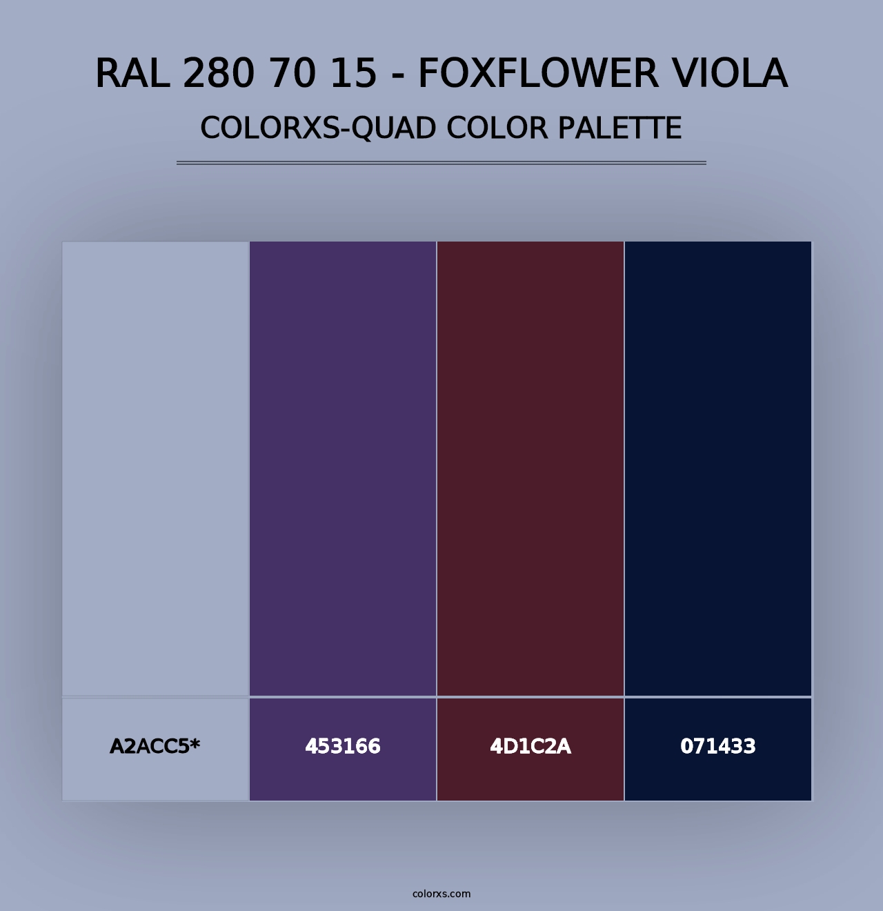 RAL 280 70 15 - Foxflower Viola - Colorxs Quad Palette