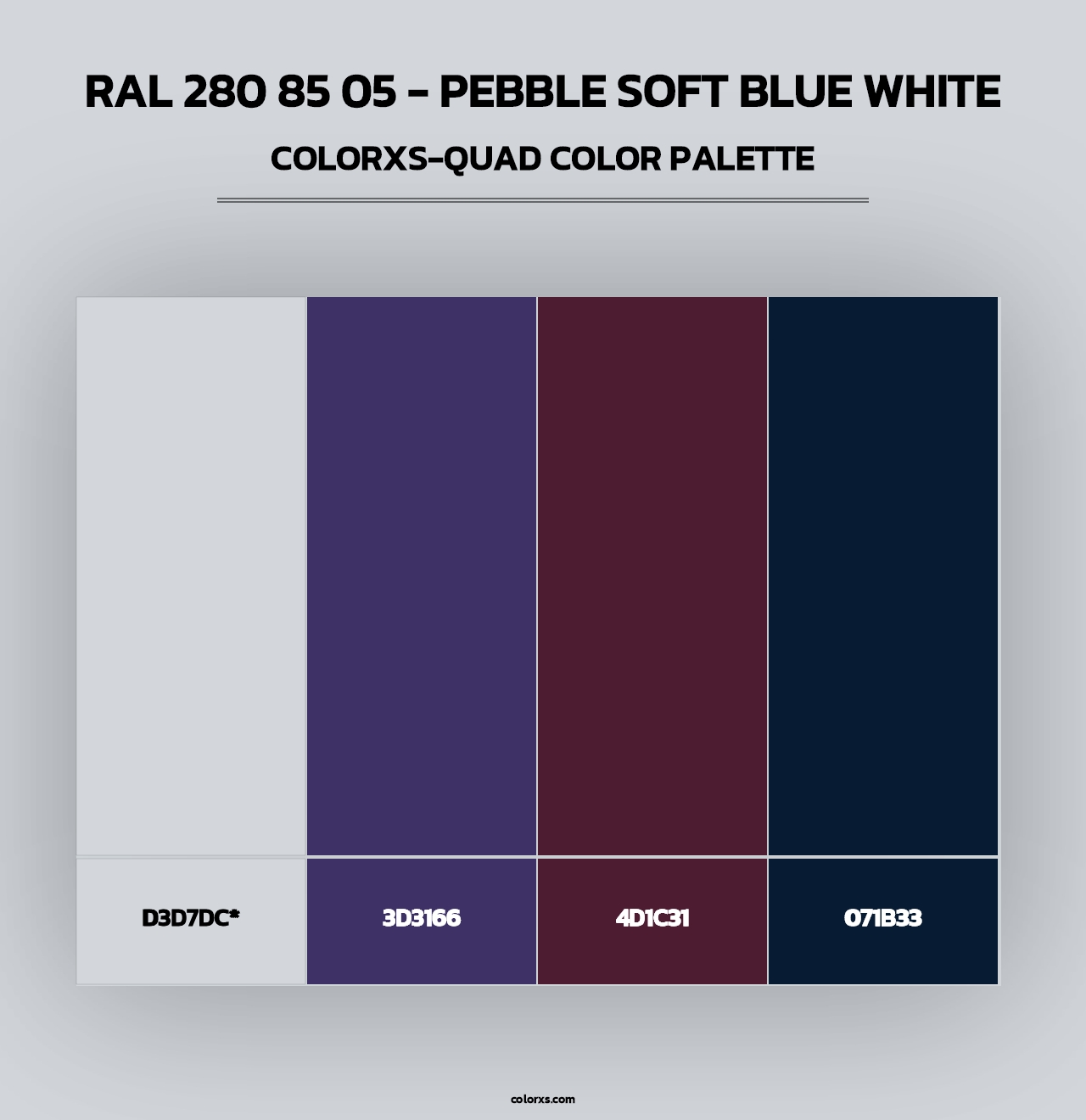 RAL 280 85 05 - Pebble Soft Blue White - Colorxs Quad Palette