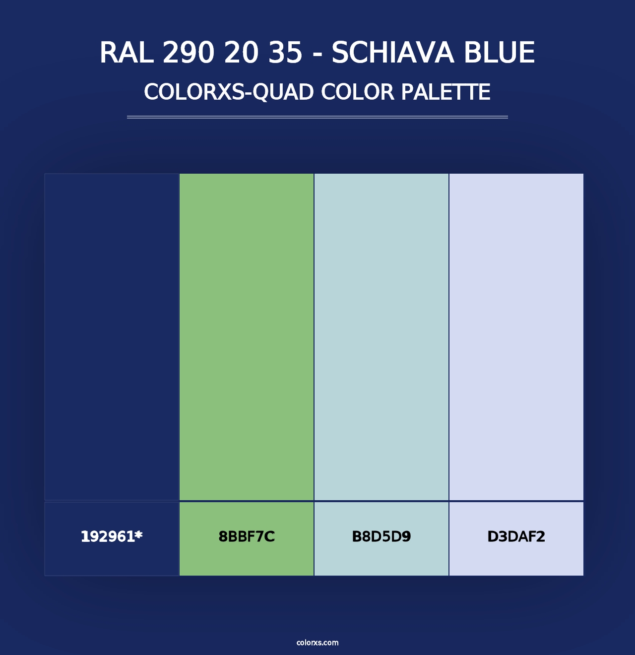 RAL 290 20 35 - Schiava Blue - Colorxs Quad Palette