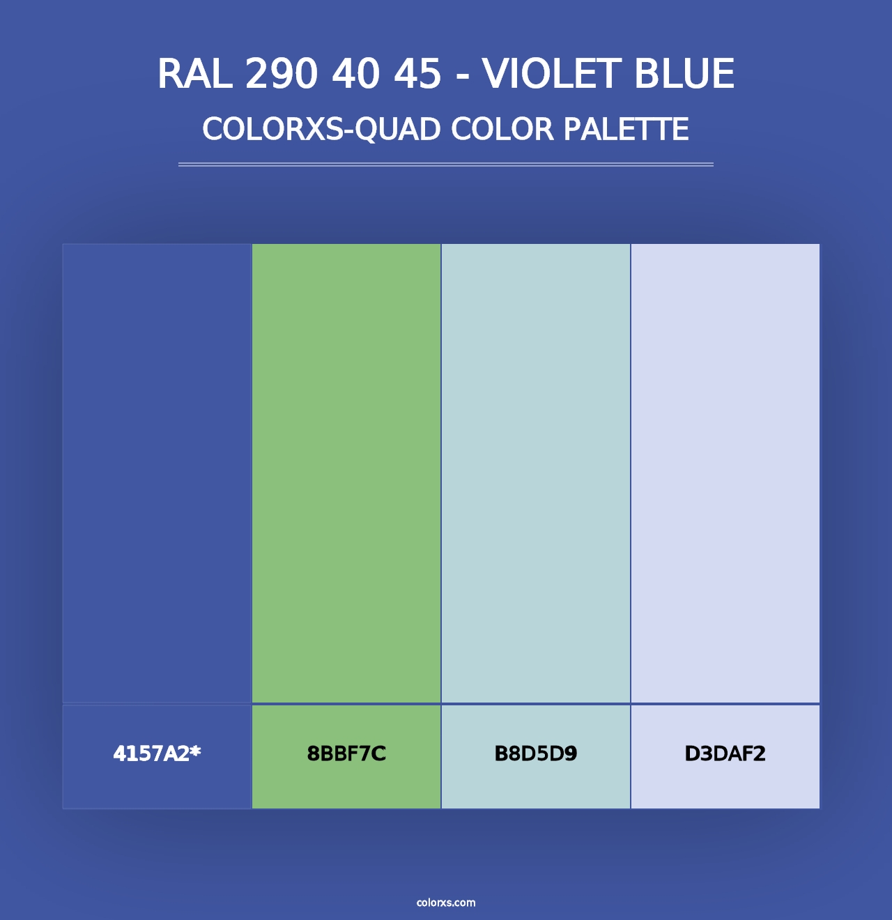 RAL 290 40 45 - Violet Blue - Colorxs Quad Palette