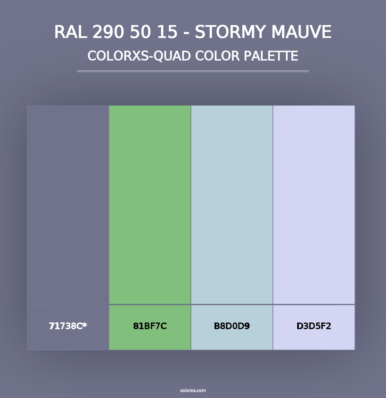 RAL 290 50 15 - Stormy Mauve - Colorxs Quad Palette