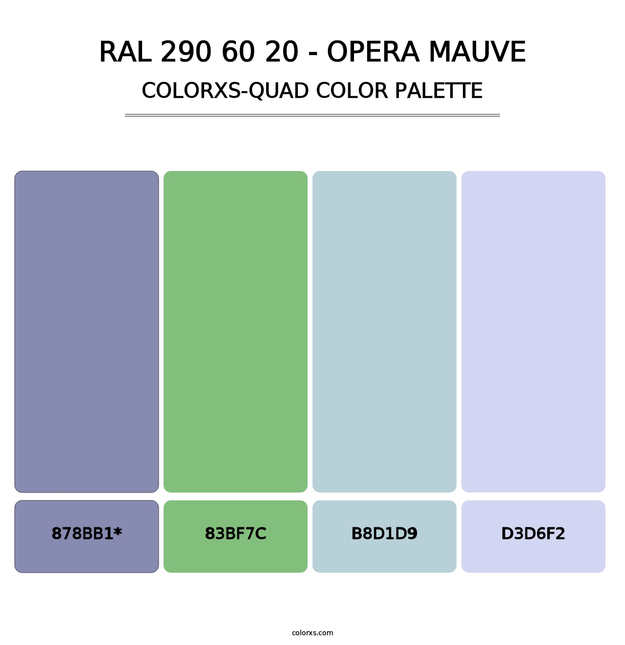 RAL 290 60 20 - Opera Mauve - Colorxs Quad Palette