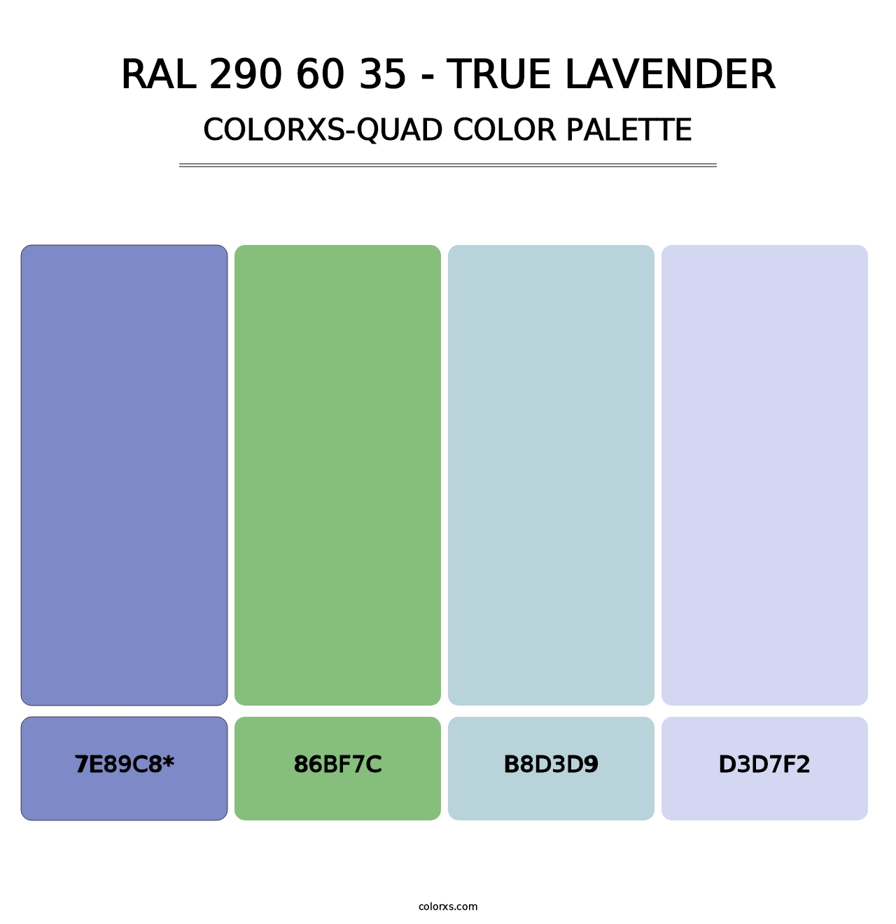 RAL 290 60 35 - True Lavender - Colorxs Quad Palette