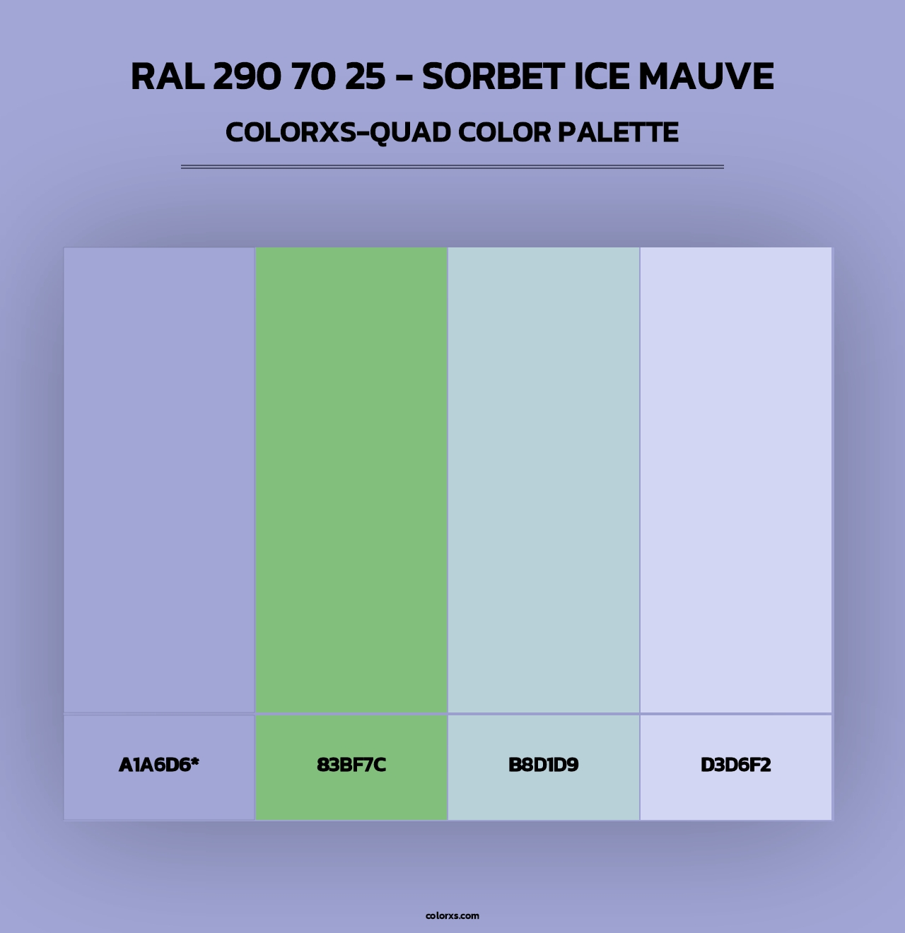 RAL 290 70 25 - Sorbet Ice Mauve - Colorxs Quad Palette