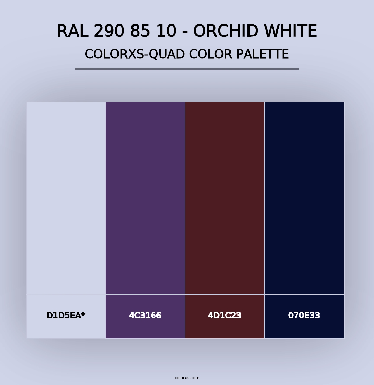 RAL 290 85 10 - Orchid White - Colorxs Quad Palette