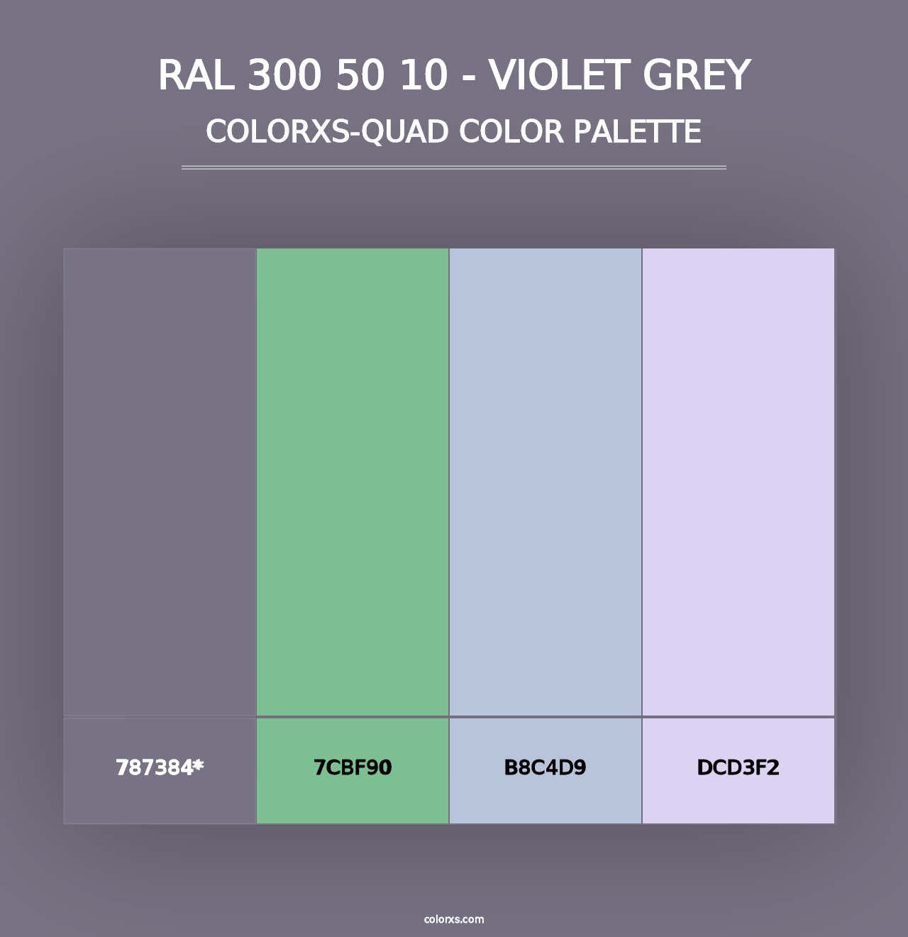 RAL 300 50 10 - Violet Grey - Colorxs Quad Palette