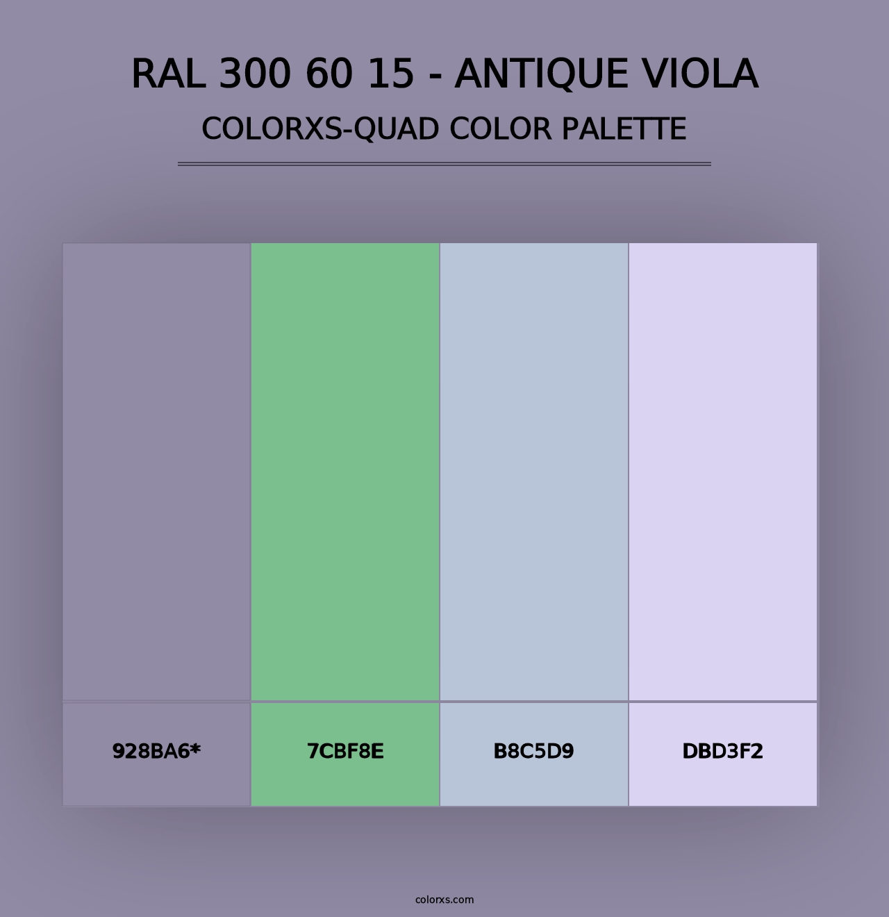 RAL 300 60 15 - Antique Viola - Colorxs Quad Palette