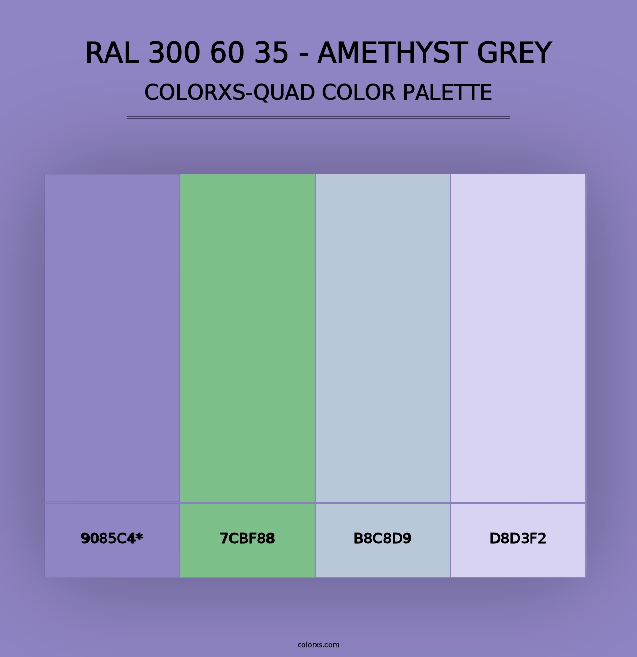 RAL 300 60 35 - Amethyst Grey - Colorxs Quad Palette