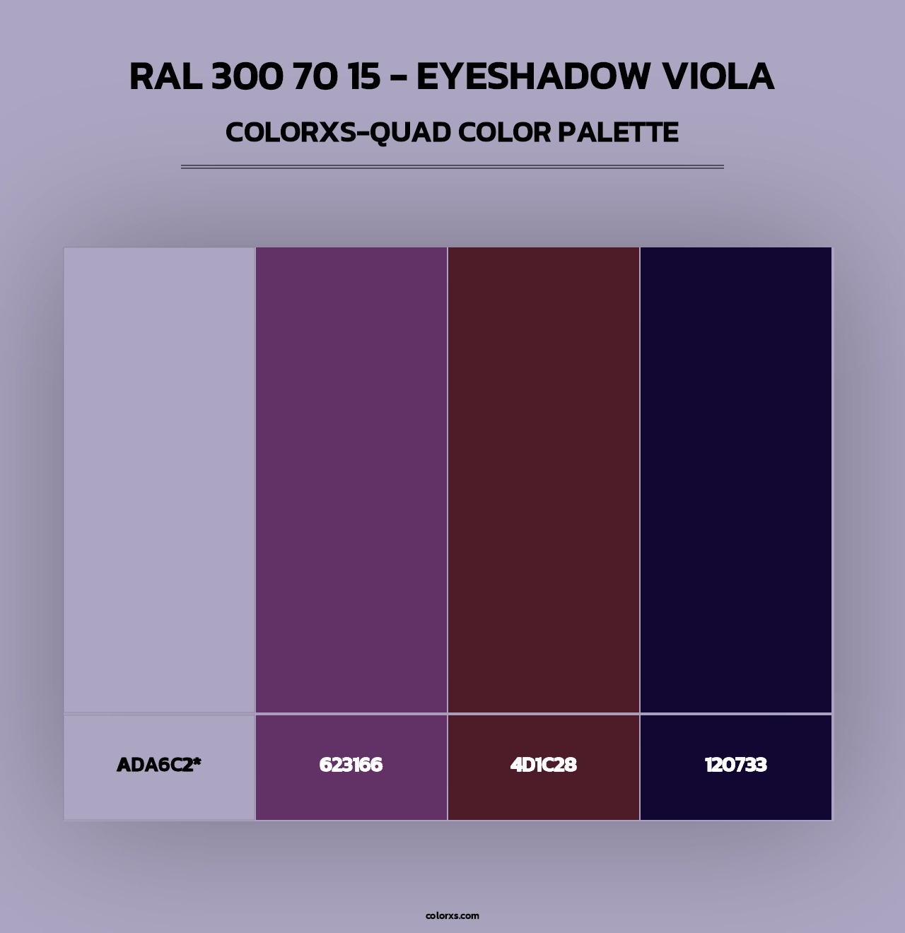 RAL 300 70 15 - Eyeshadow Viola - Colorxs Quad Palette