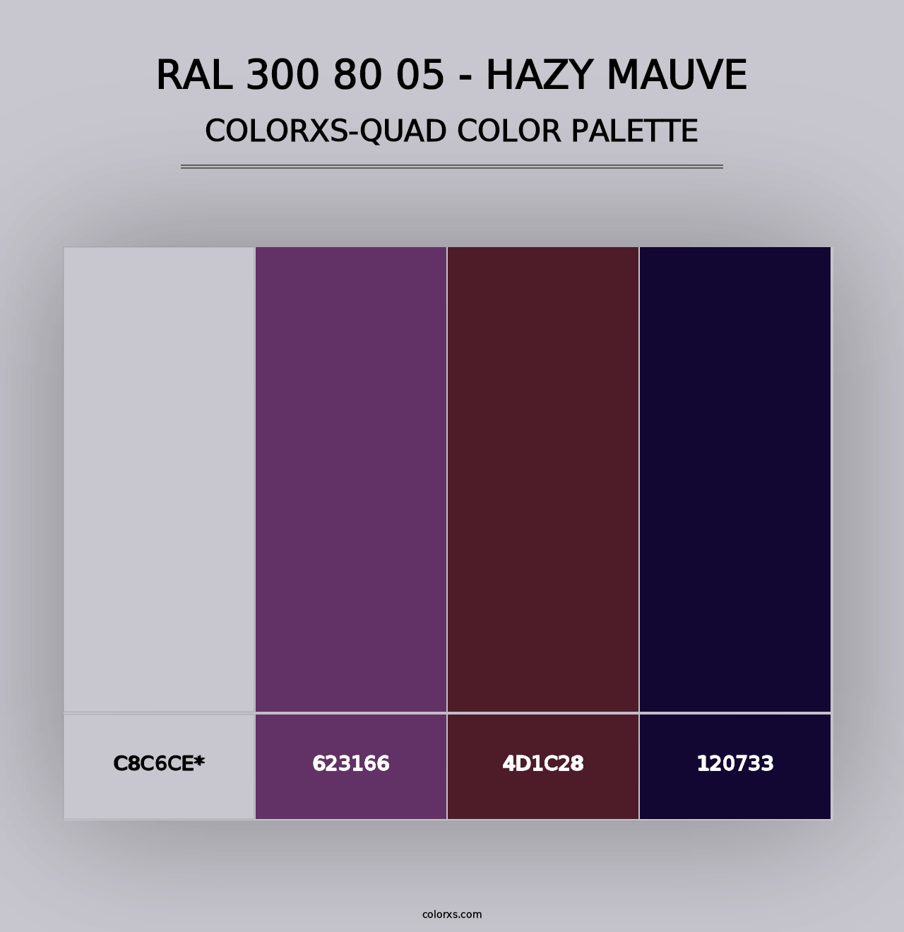 RAL 300 80 05 - Hazy Mauve - Colorxs Quad Palette