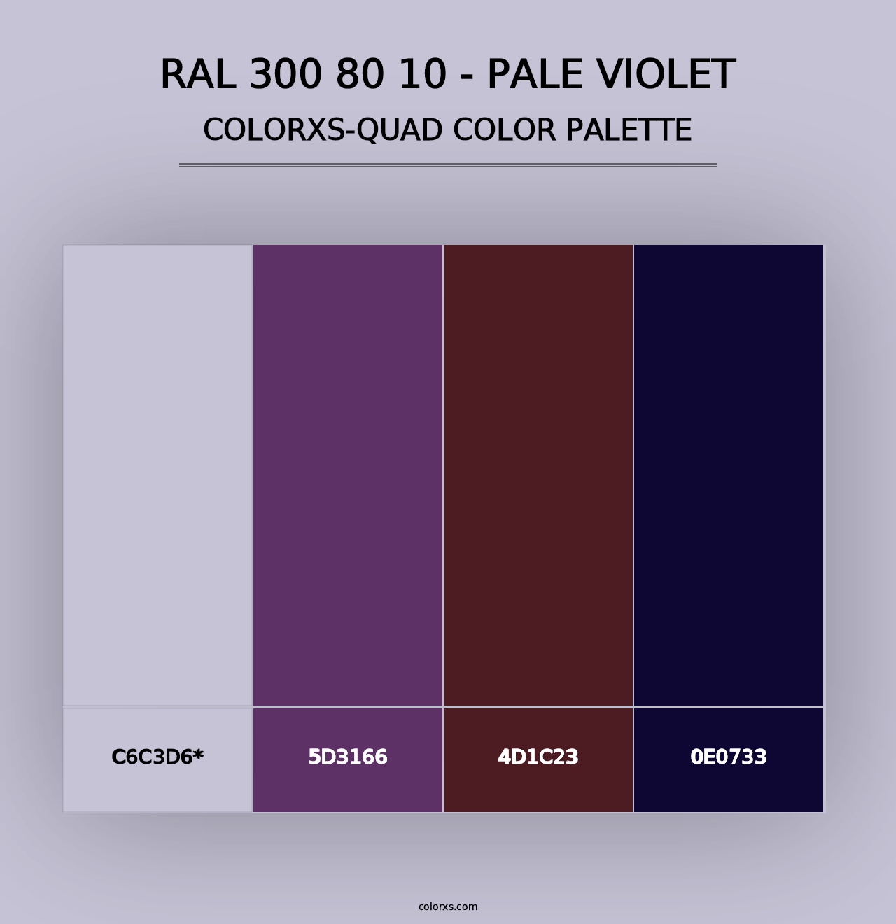 RAL 300 80 10 - Pale Violet - Colorxs Quad Palette