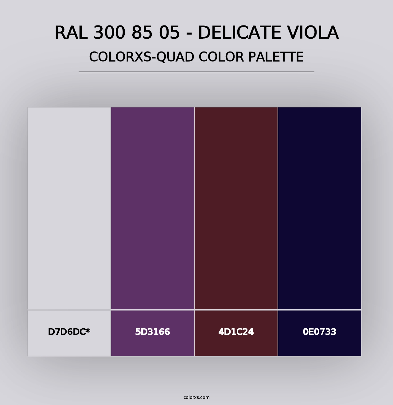 RAL 300 85 05 - Delicate Viola - Colorxs Quad Palette