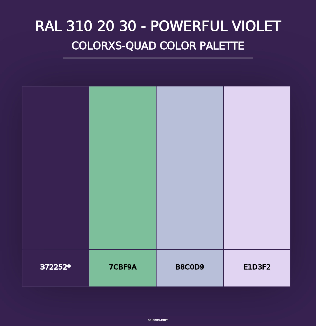 RAL 310 20 30 - Powerful Violet - Colorxs Quad Palette