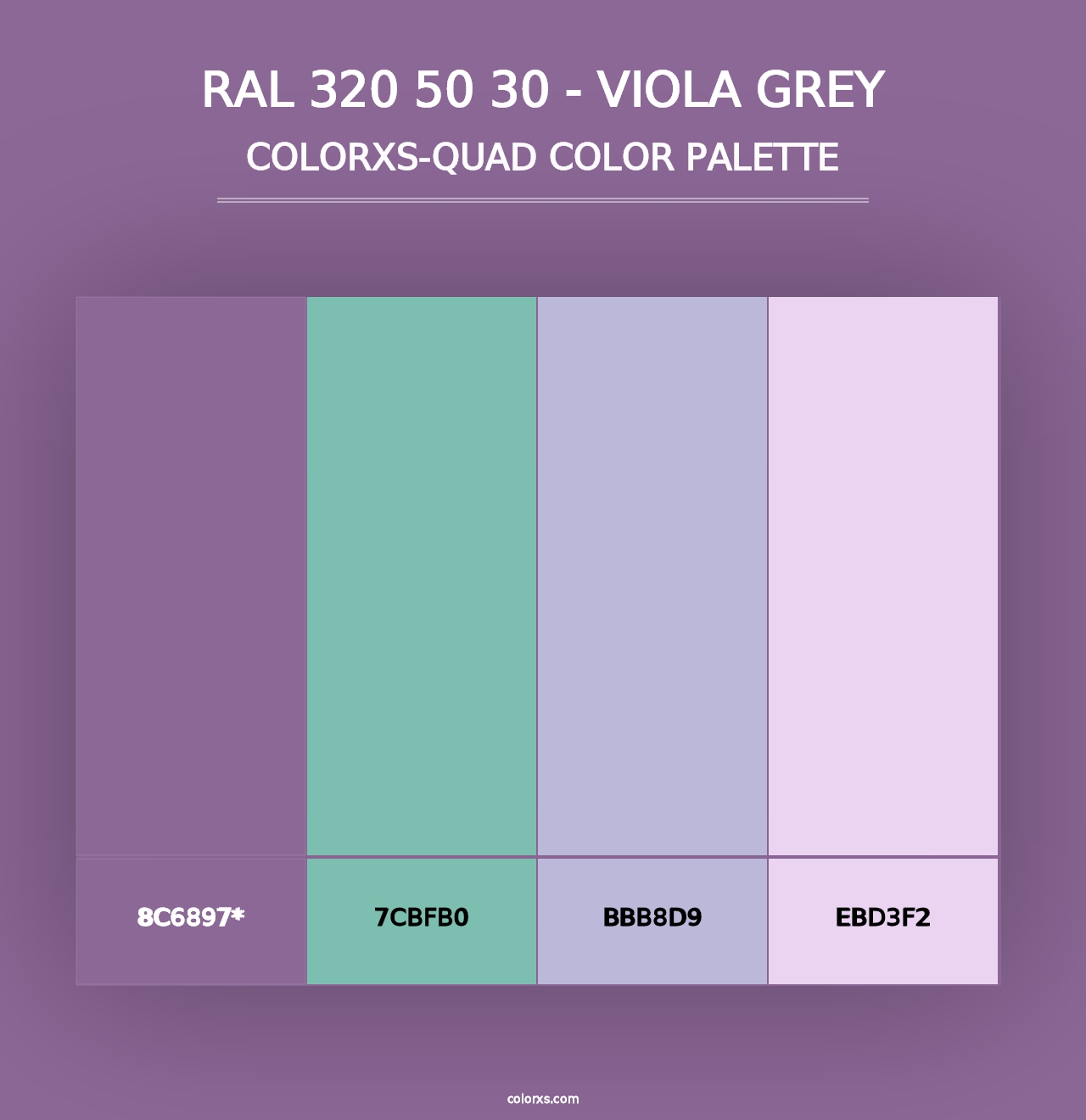 RAL 320 50 30 - Viola Grey - Colorxs Quad Palette