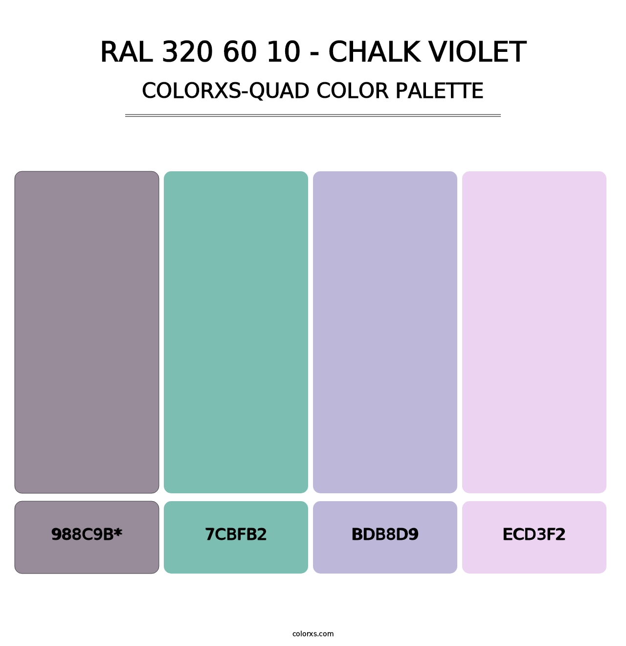 RAL 320 60 10 - Chalk Violet - Colorxs Quad Palette