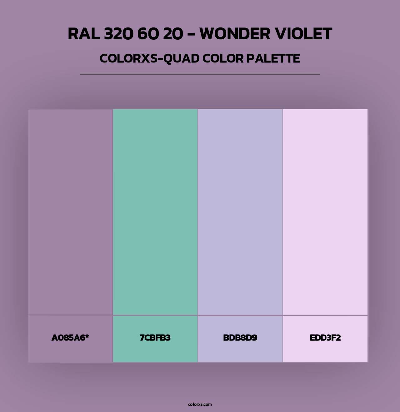 RAL 320 60 20 - Wonder Violet - Colorxs Quad Palette