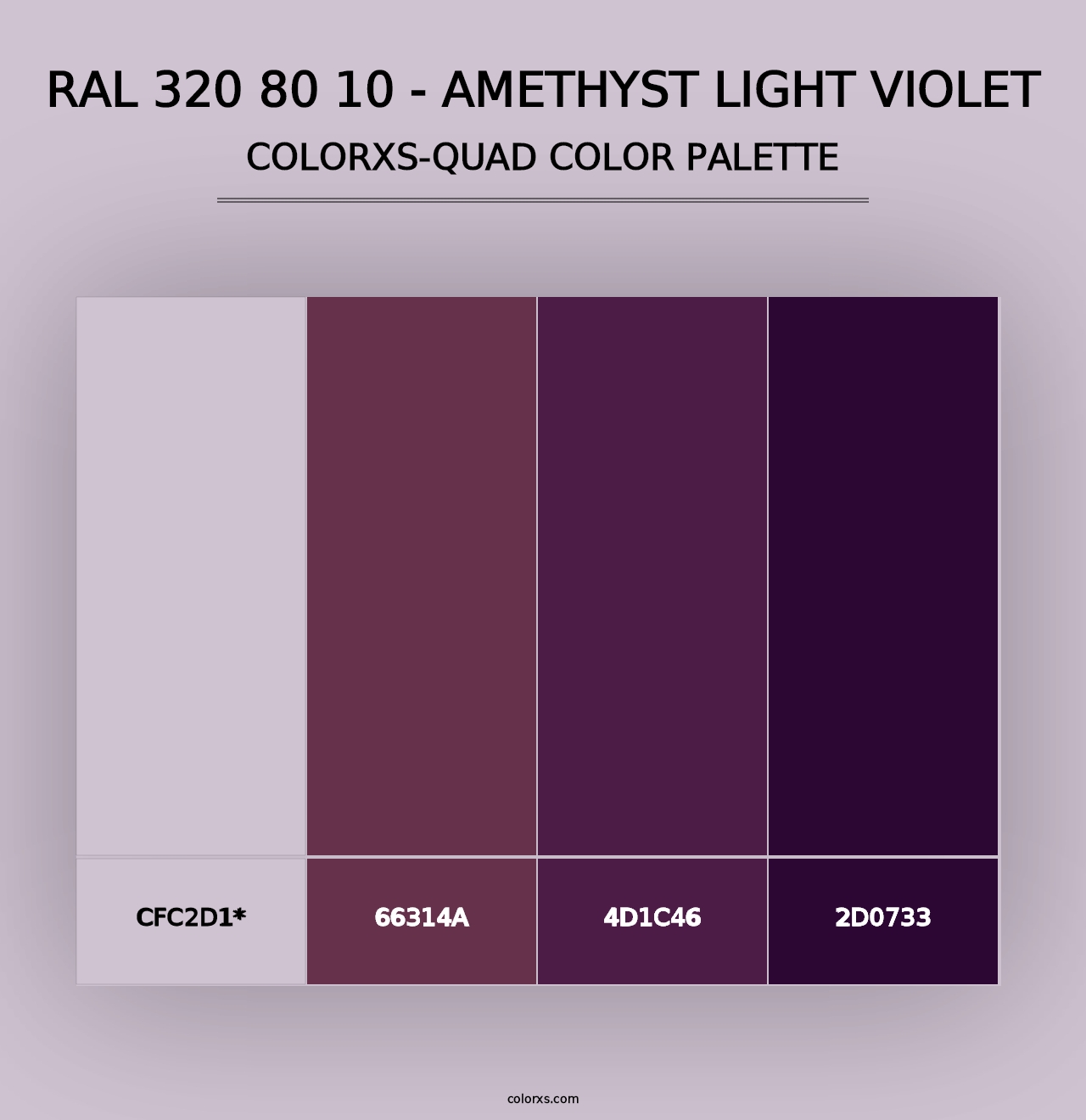 RAL 320 80 10 - Amethyst Light Violet - Colorxs Quad Palette