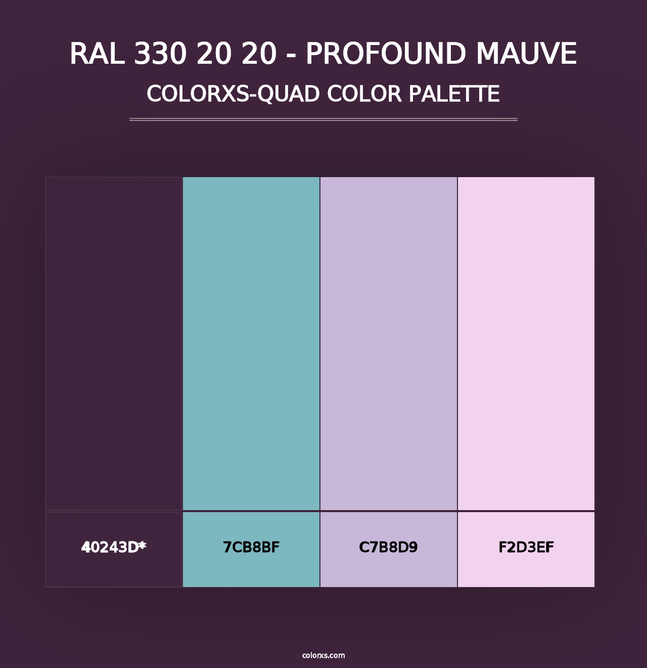 RAL 330 20 20 - Profound Mauve - Colorxs Quad Palette