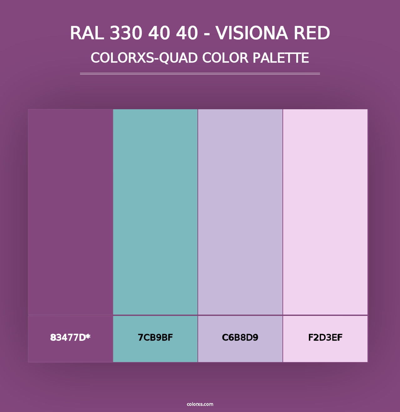 RAL 330 40 40 - Visiona Red - Colorxs Quad Palette