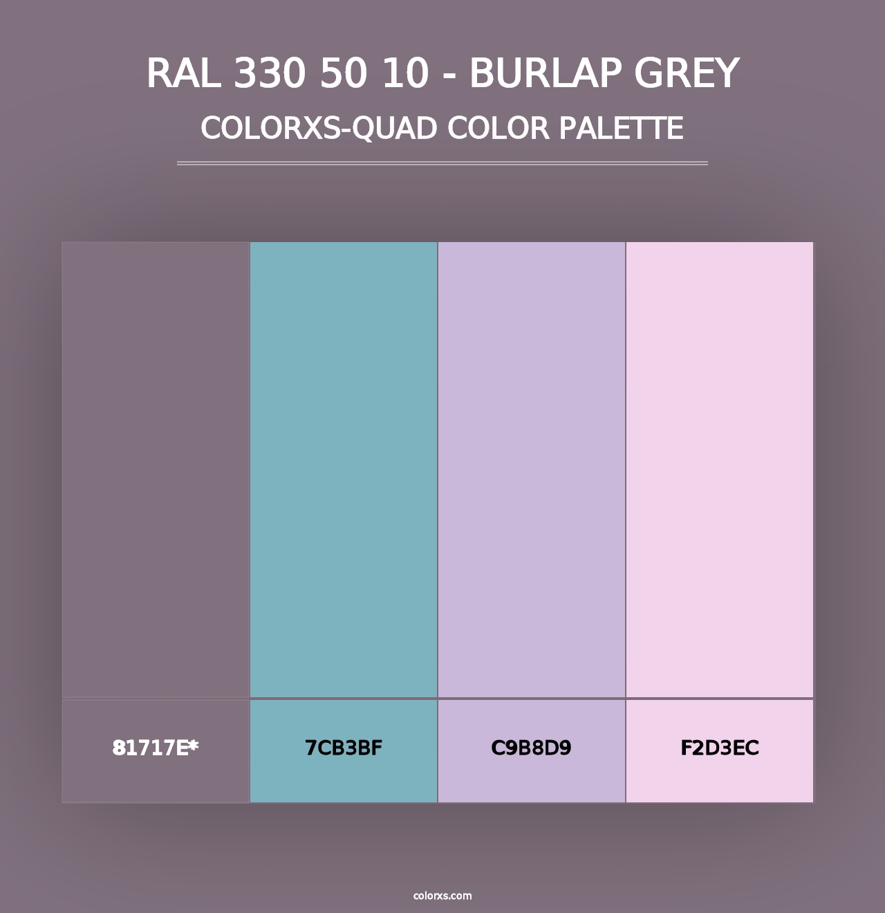 RAL 330 50 10 - Burlap Grey - Colorxs Quad Palette