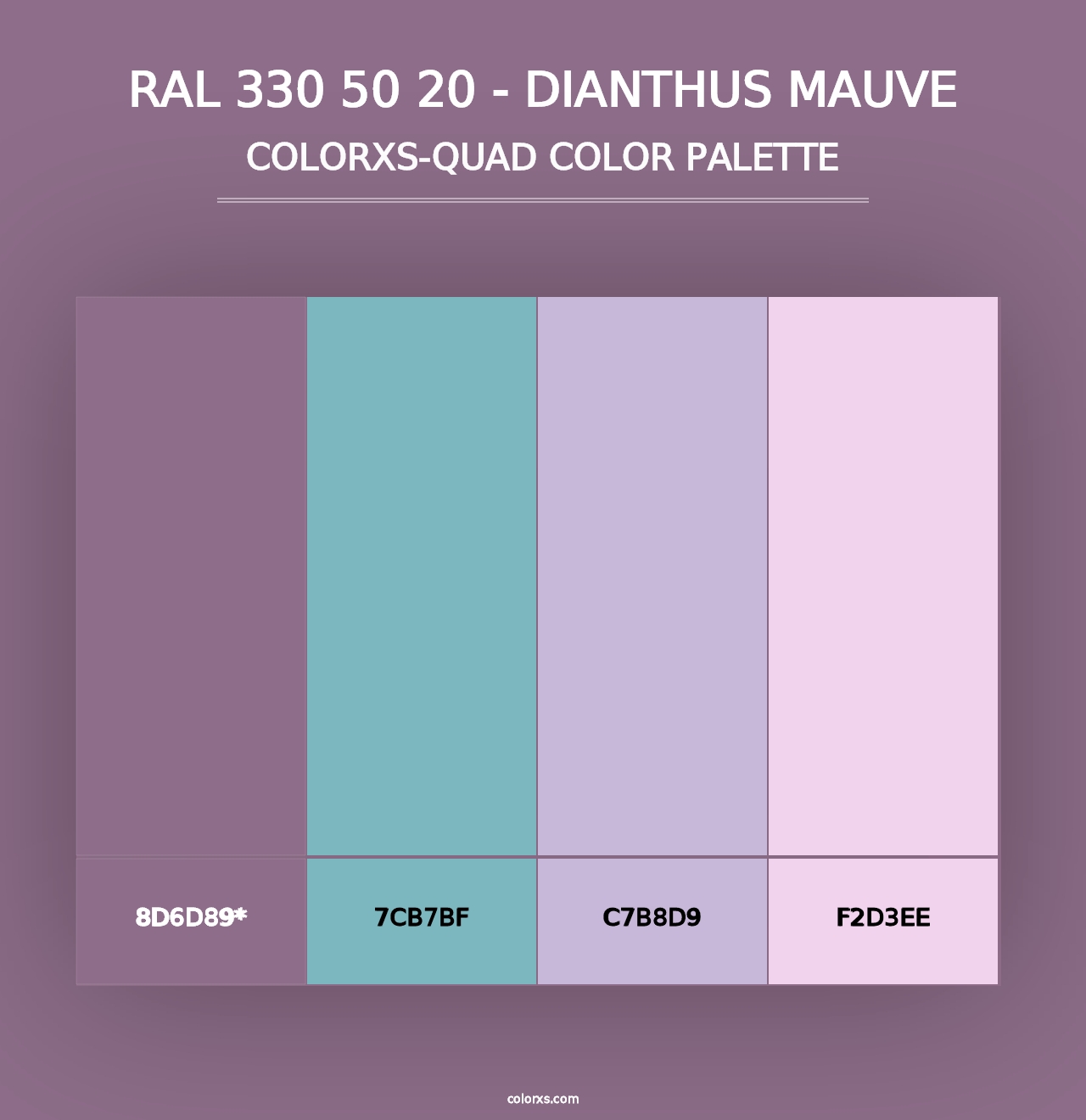 RAL 330 50 20 - Dianthus Mauve - Colorxs Quad Palette