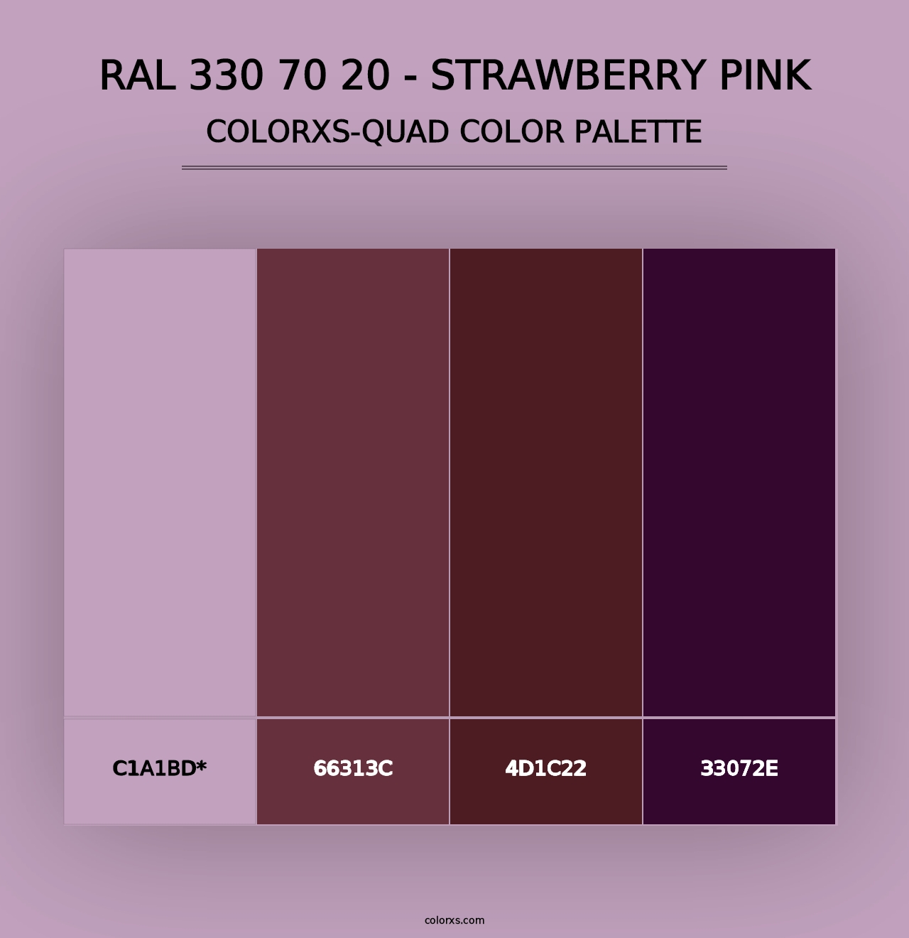 RAL 330 70 20 - Strawberry Pink - Colorxs Quad Palette