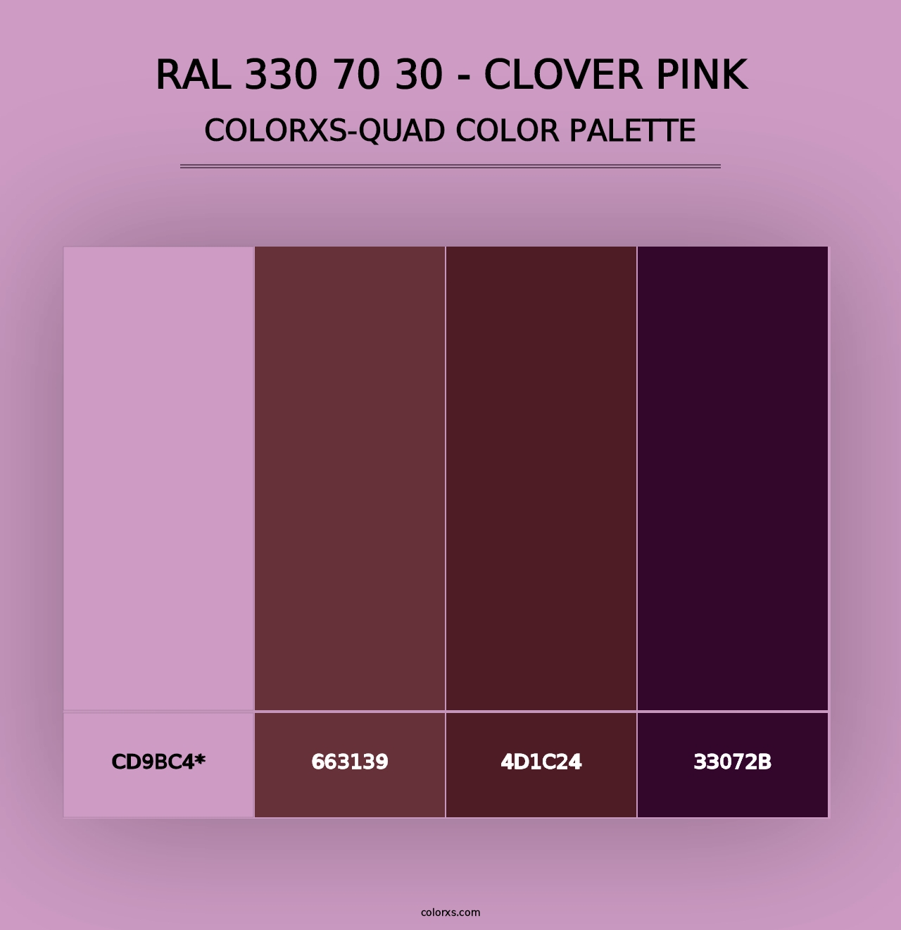 RAL 330 70 30 - Clover Pink - Colorxs Quad Palette