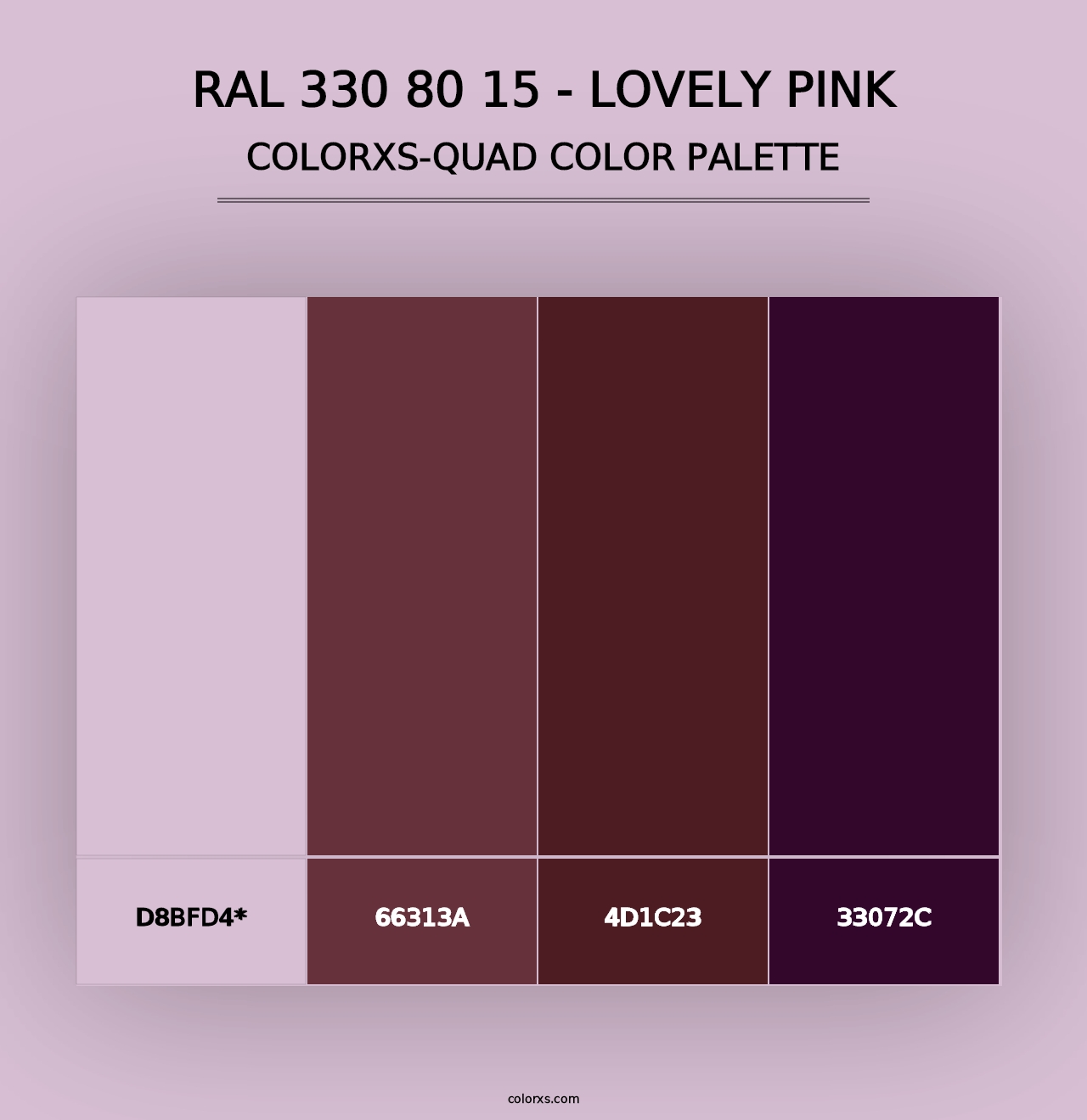 RAL 330 80 15 - Lovely Pink - Colorxs Quad Palette