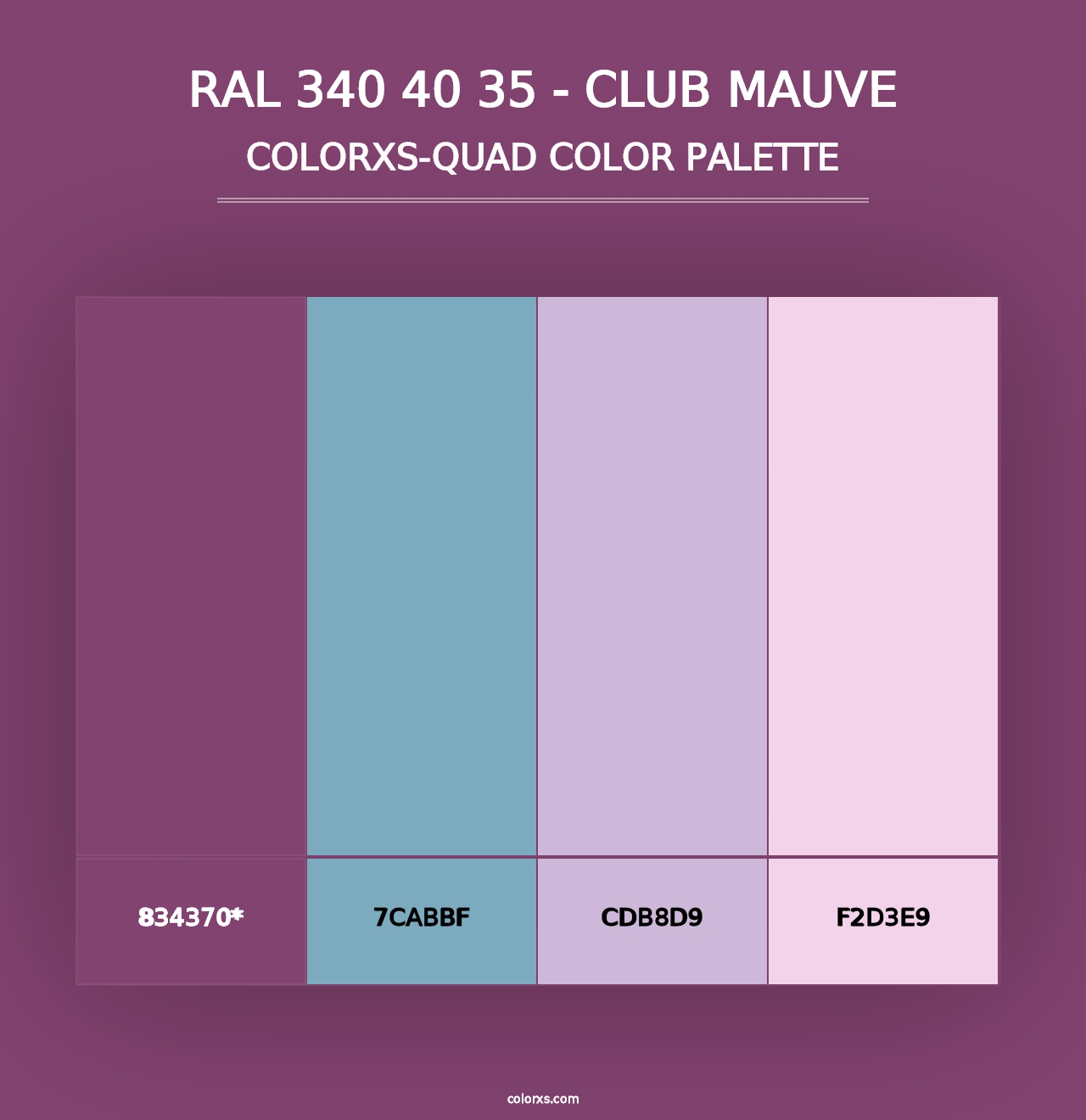 RAL 340 40 35 - Club Mauve - Colorxs Quad Palette