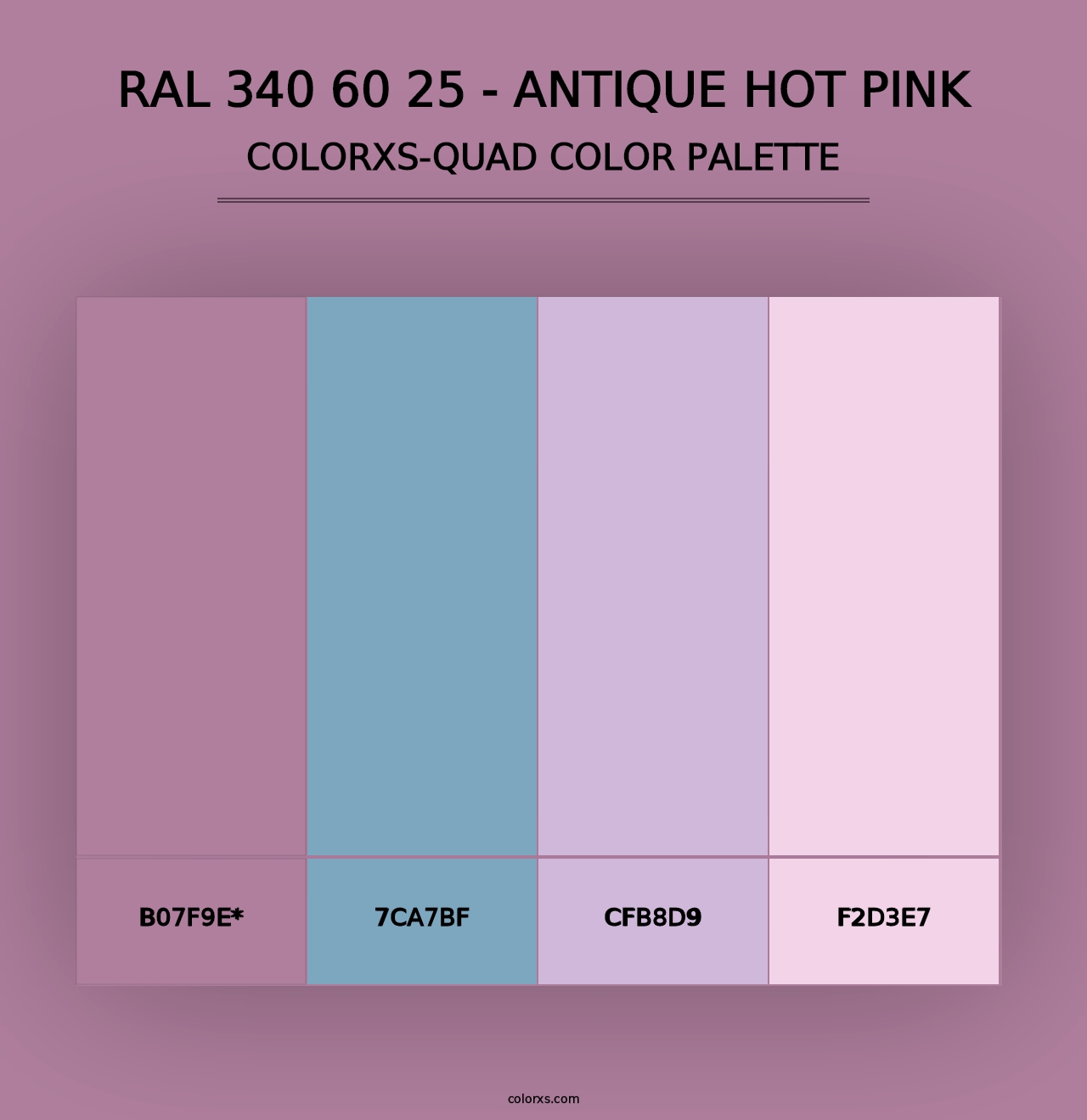 RAL 340 60 25 - Antique Hot Pink - Colorxs Quad Palette