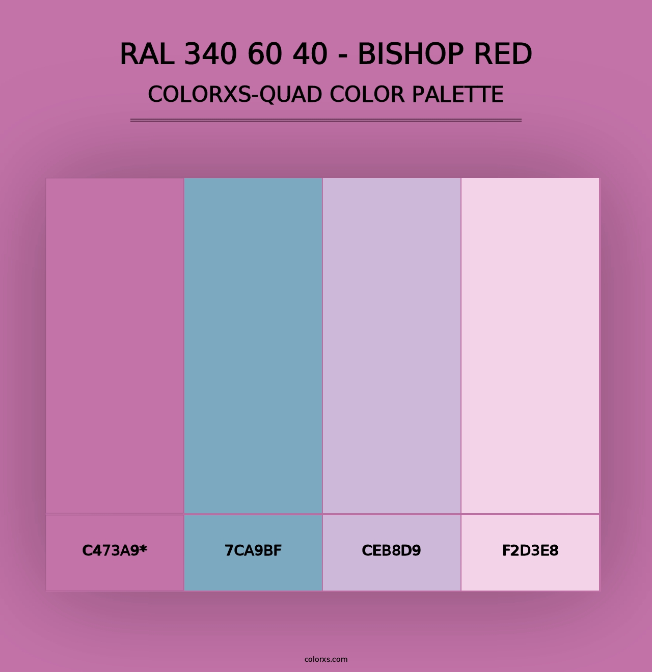 RAL 340 60 40 - Bishop Red - Colorxs Quad Palette