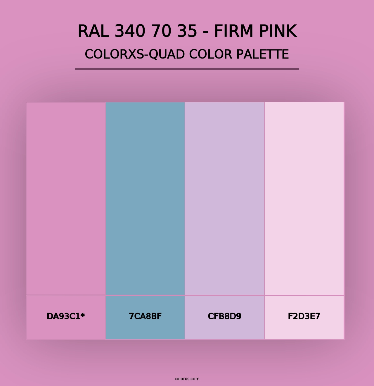 RAL 340 70 35 - Firm Pink - Colorxs Quad Palette