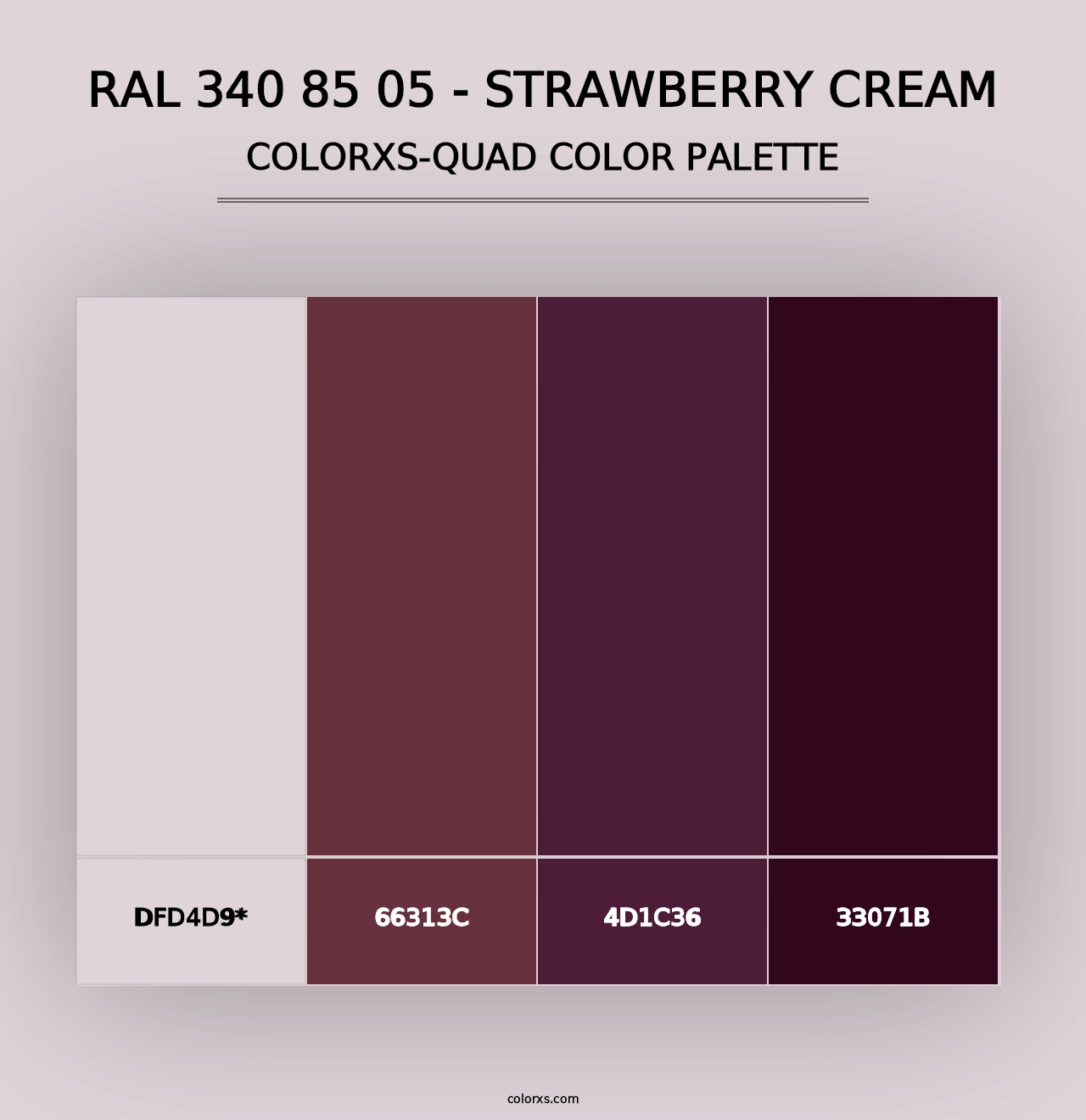 RAL 340 85 05 - Strawberry Cream - Colorxs Quad Palette