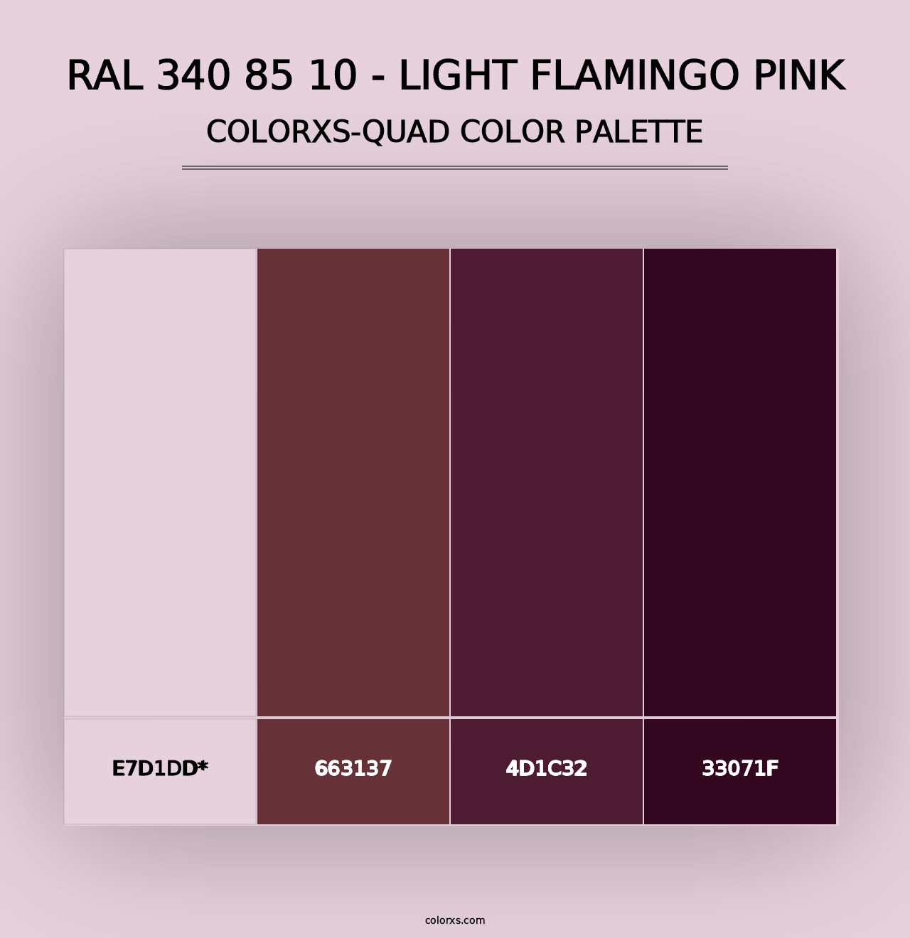 RAL 340 85 10 - Light Flamingo Pink - Colorxs Quad Palette